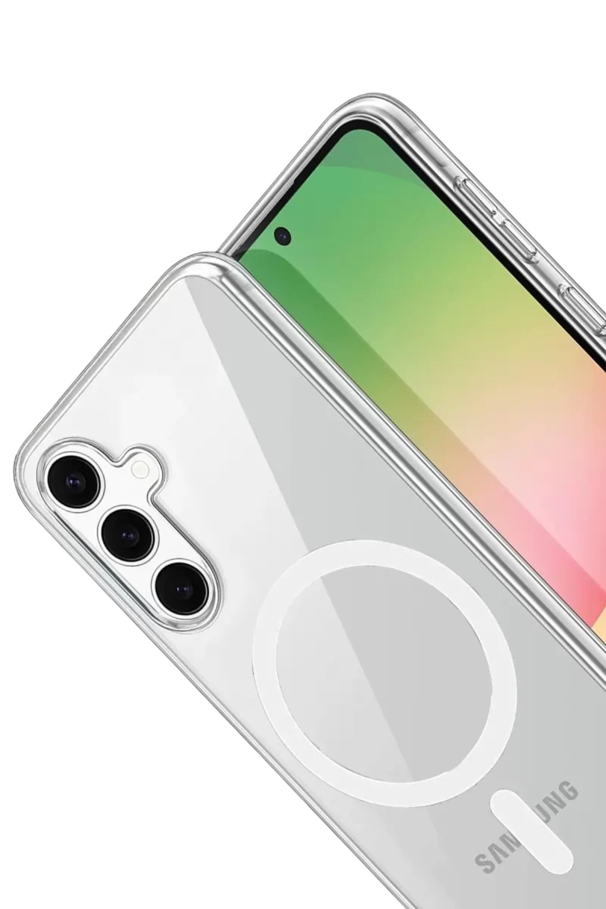 Samsung Galaxy S26 Plus Uyumlu Combo Sert Şeffaf Magsafe Kapak - Şeffaf