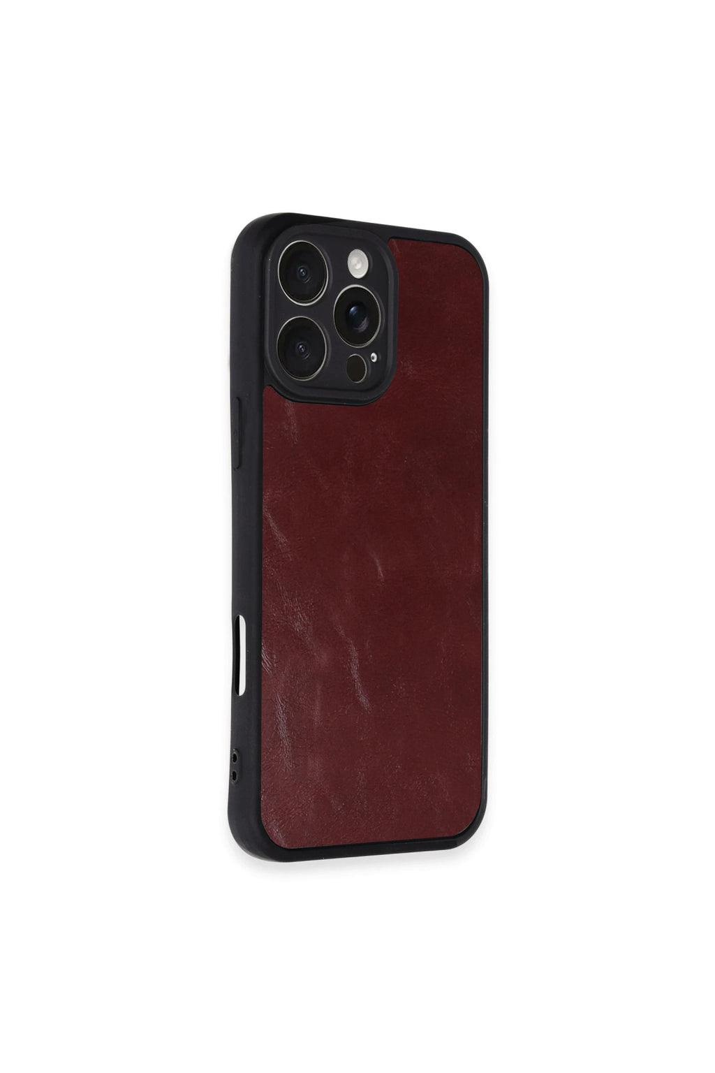 Apple iPhone 16 Pro Max Uyumlu Kılıf Aras Deri Kapak - Bordo