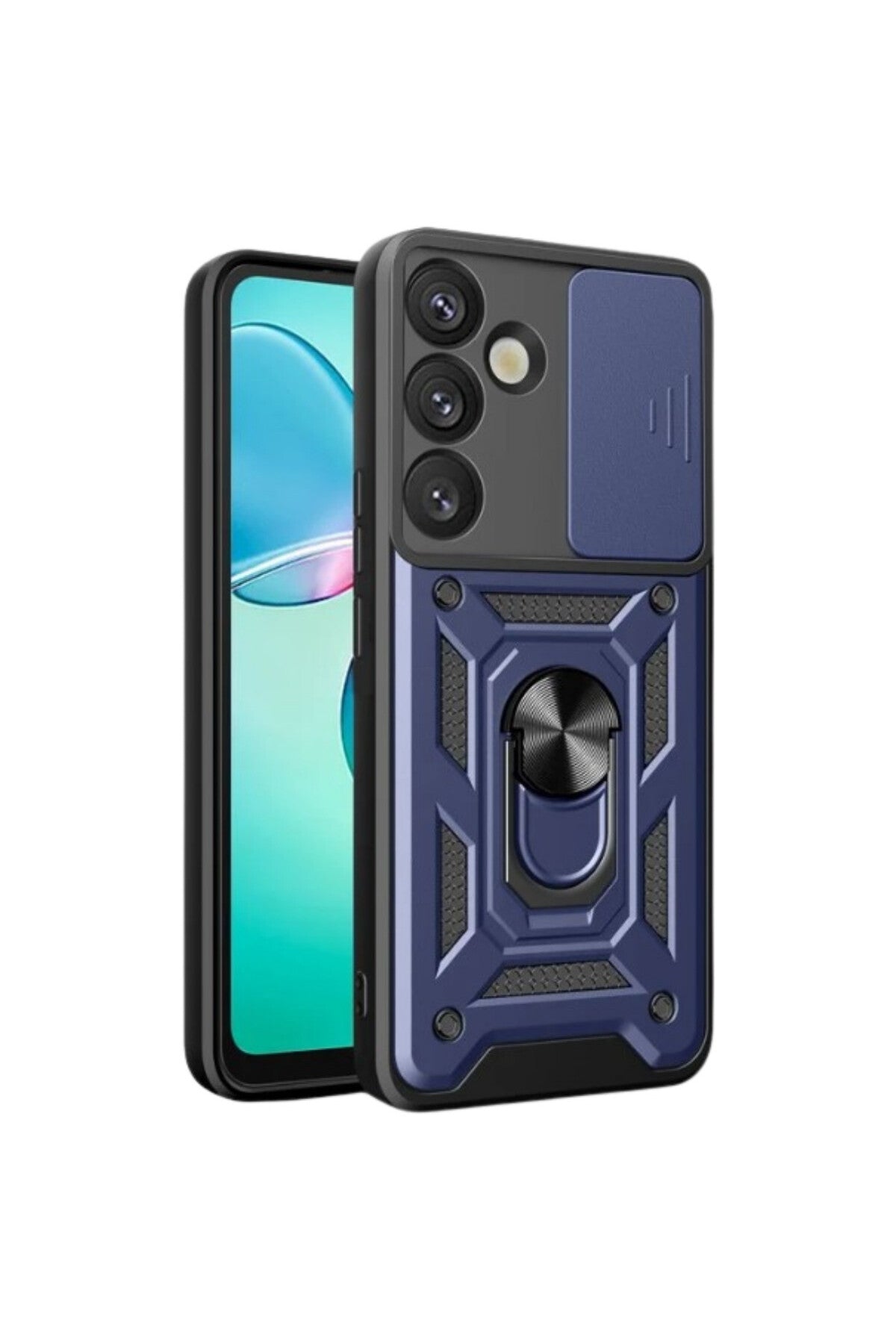 Samsung Galaxy S26 Plus Uyumlu Pars Lens Yüzüklü Silikon - Lacivert