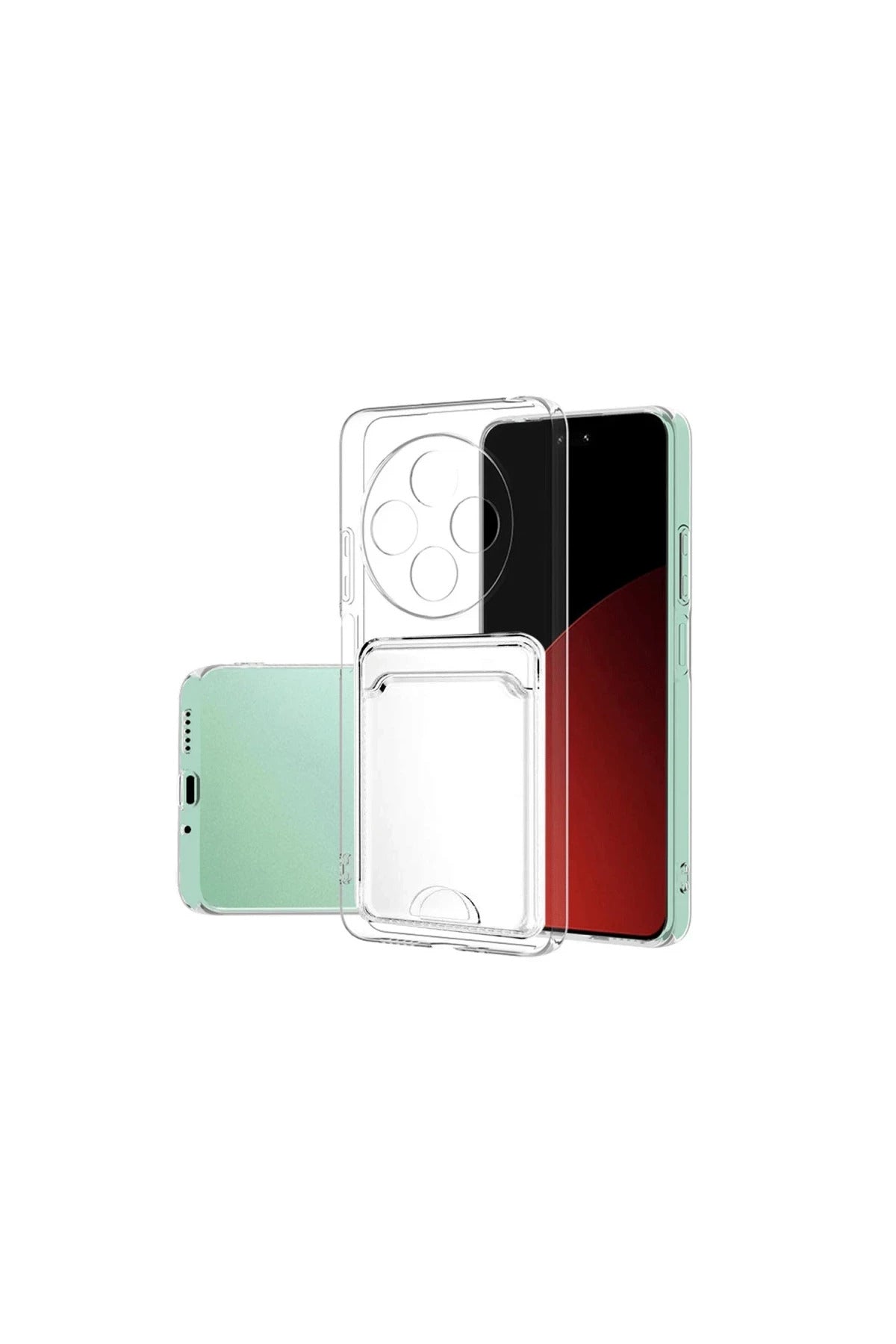 Xiaomi Redmi 14C Uyumlu Kılıf Kart Şeffaf Silikon - Şeffaf