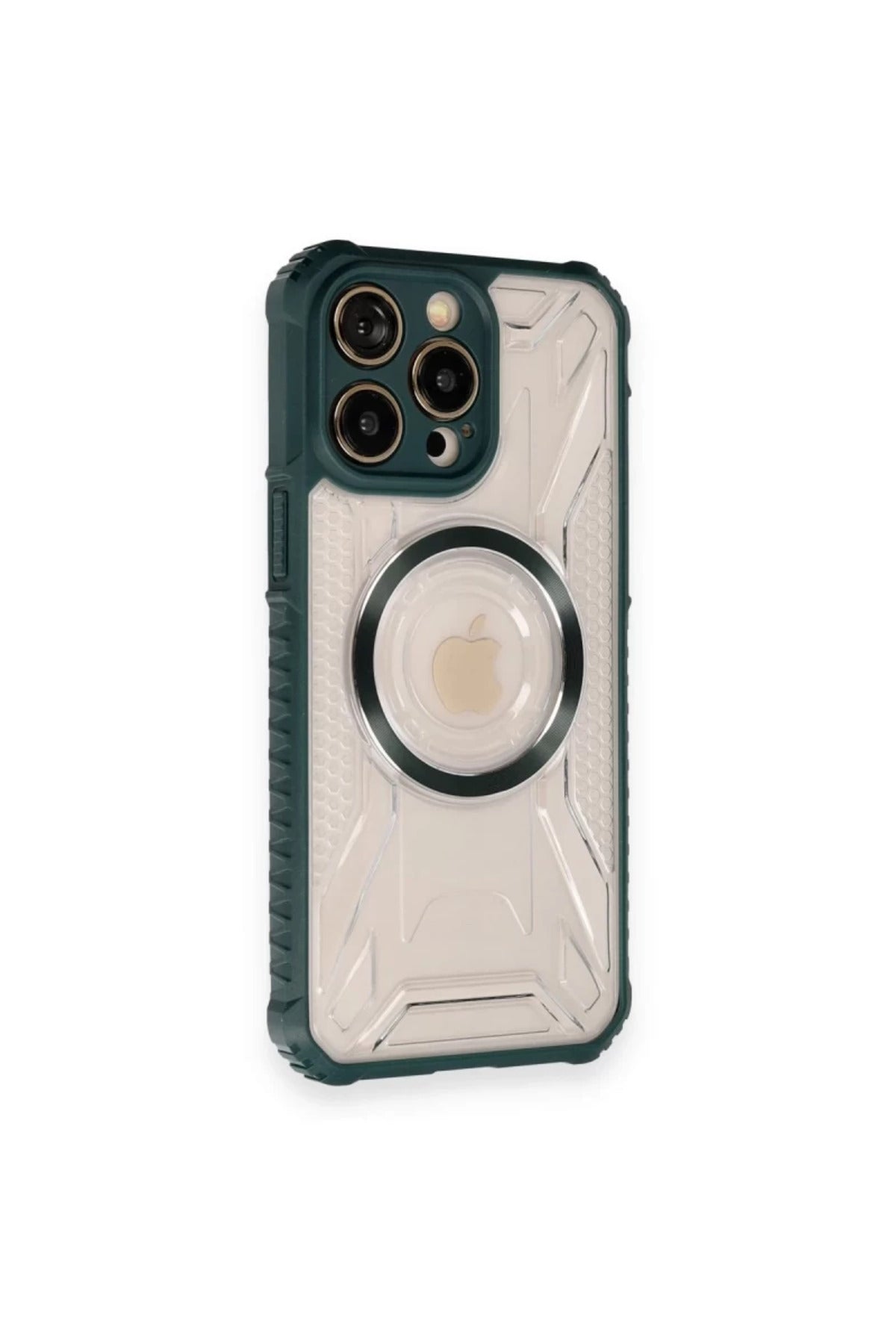 Apple iPhone 12 Pro Max Uyumlu Kılıf Prag Magneticsafe Kapak - Koyu Yeşil