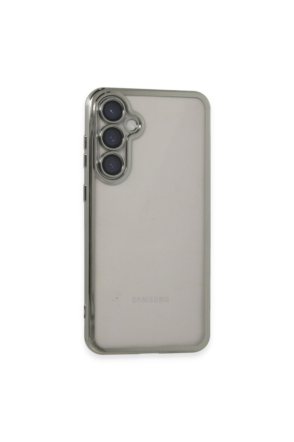 Samsung Galaxy S23 FE Uyumlu Kılıf Lensli Silikon - Gümüş
