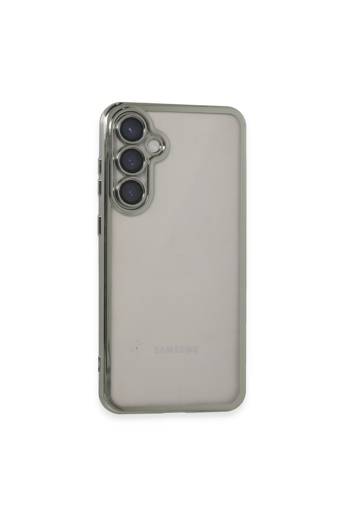 Samsung Galaxy S23 FE Uyumlu Kılıf Lensli Silikon - Gümüş