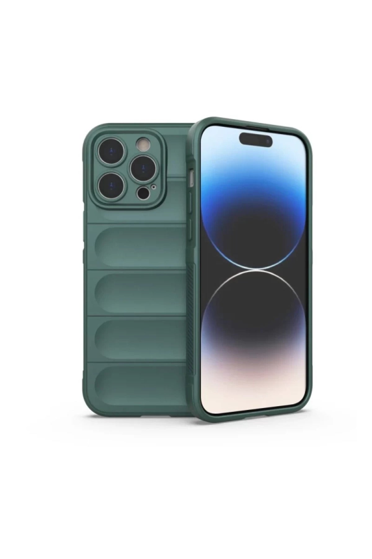Apple iPhone 16 Pro Max Uyumlu Kılıf Optimum Silikon - Koyu Yeşil