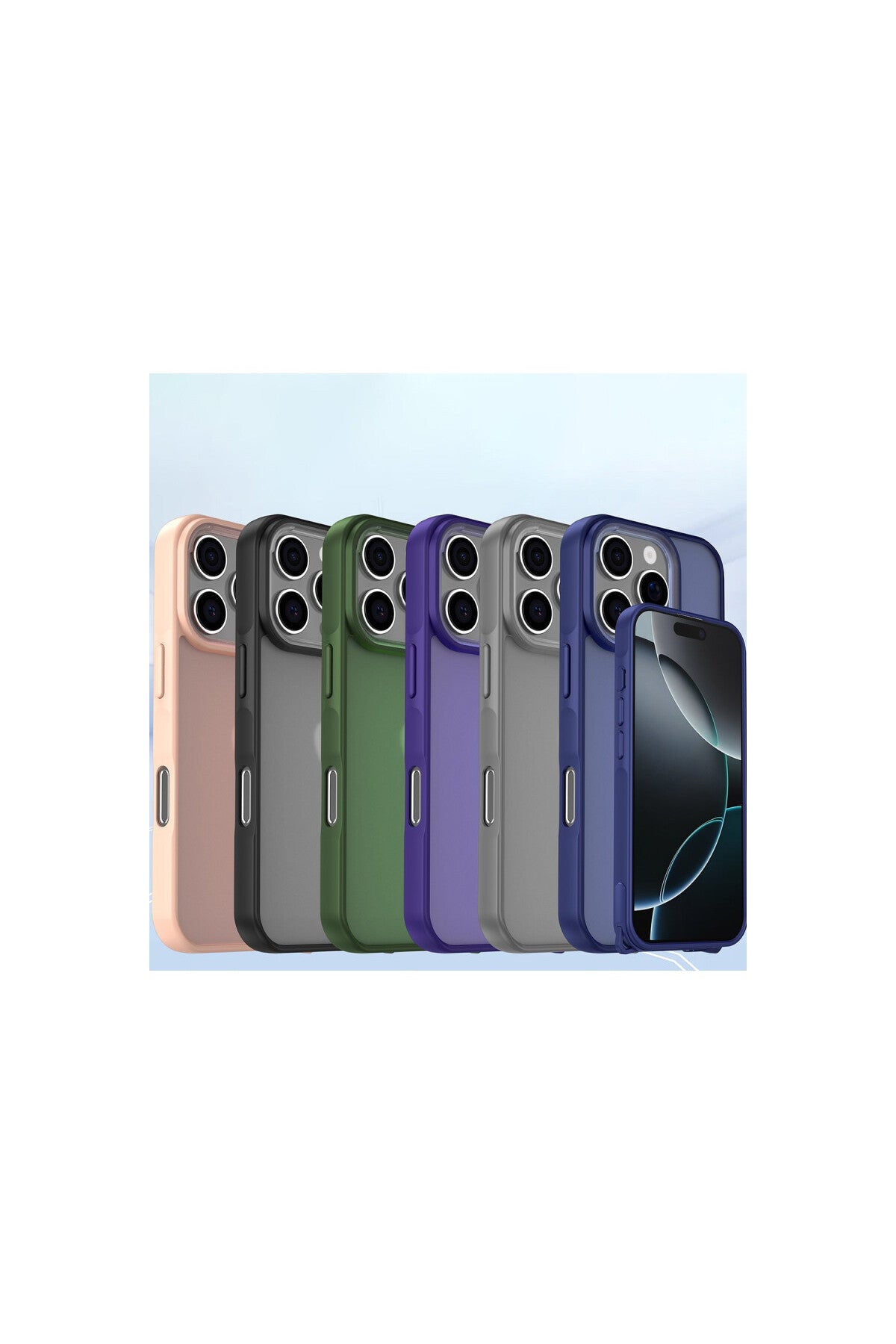Apple iPhone 16 Pro Uyumlu Kılıf Elegant Kapak - Pudra