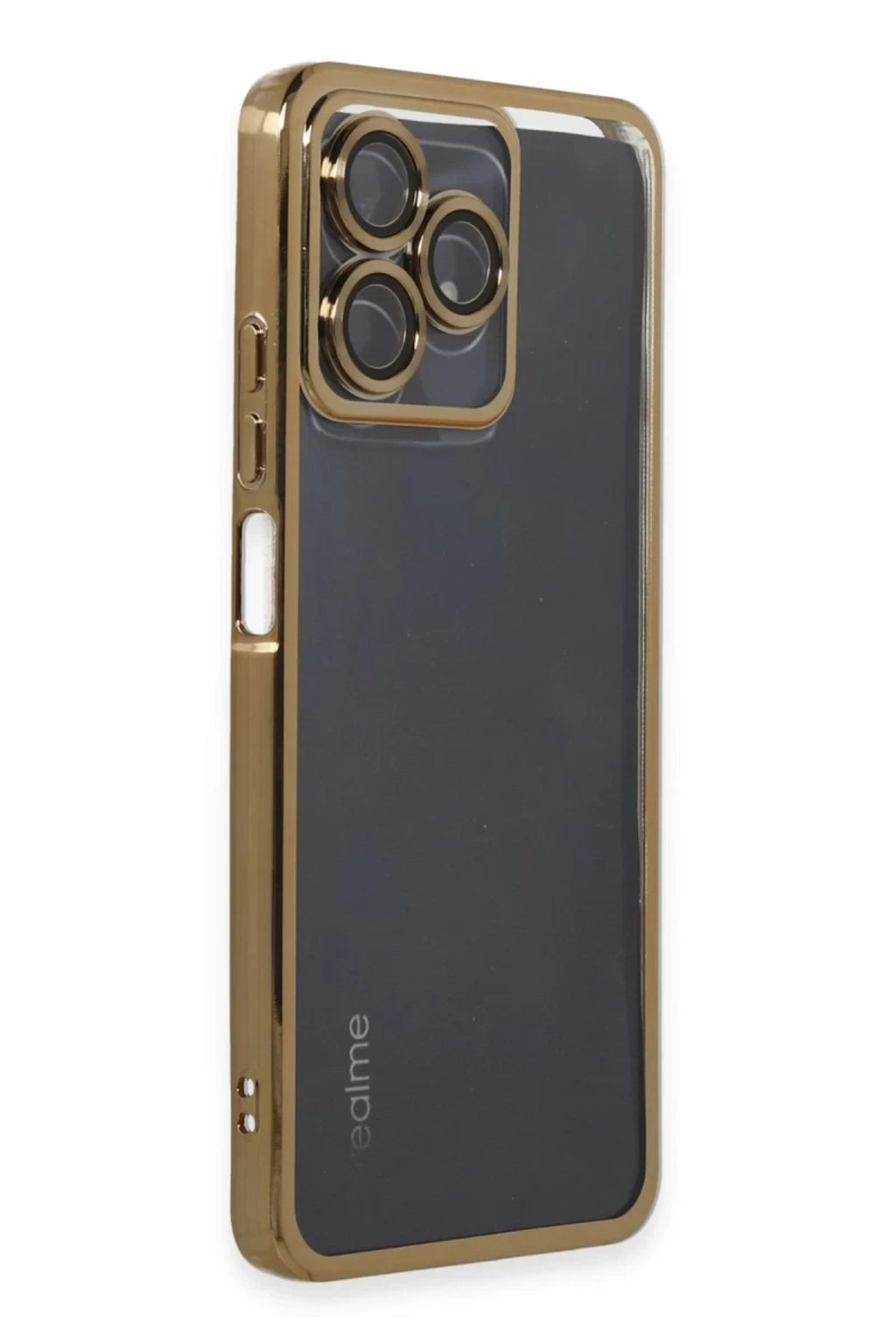 Realme C53 Uyumlu Kılıf Lensli Silikon - Gold