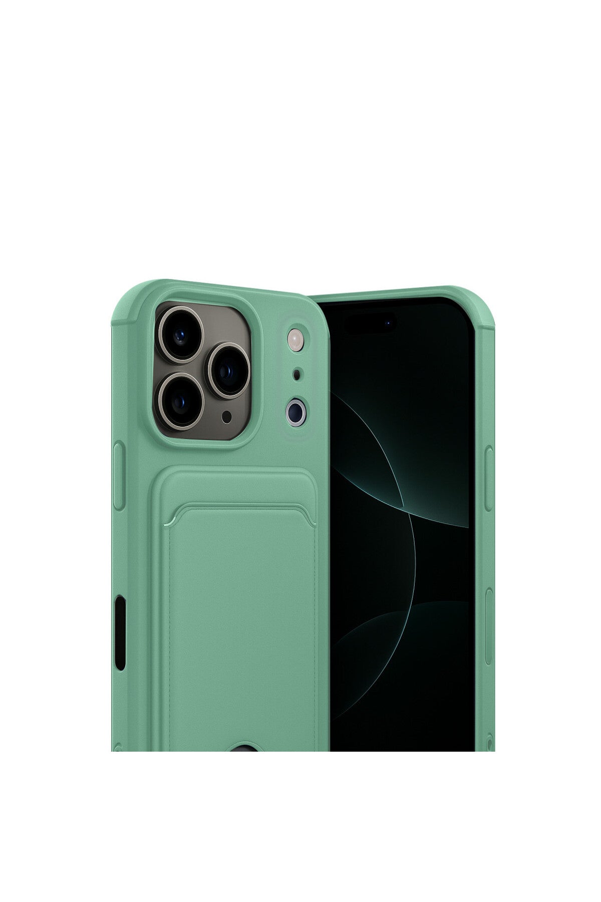 Apple iPhone 17 Pro Max Uyumlu Kelvin Kartvizitli Silikon - Açık Yeşil