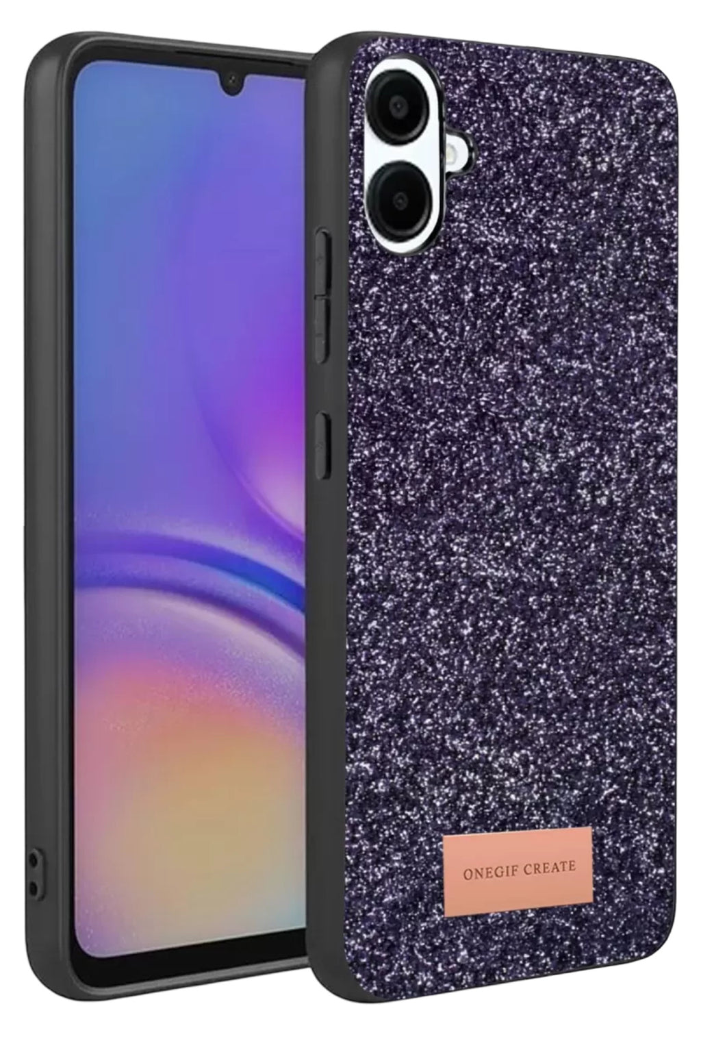 Onegif Samsung Galaxy A07 4G Uyumlu Bright Simli Kapak - Derin Mor
