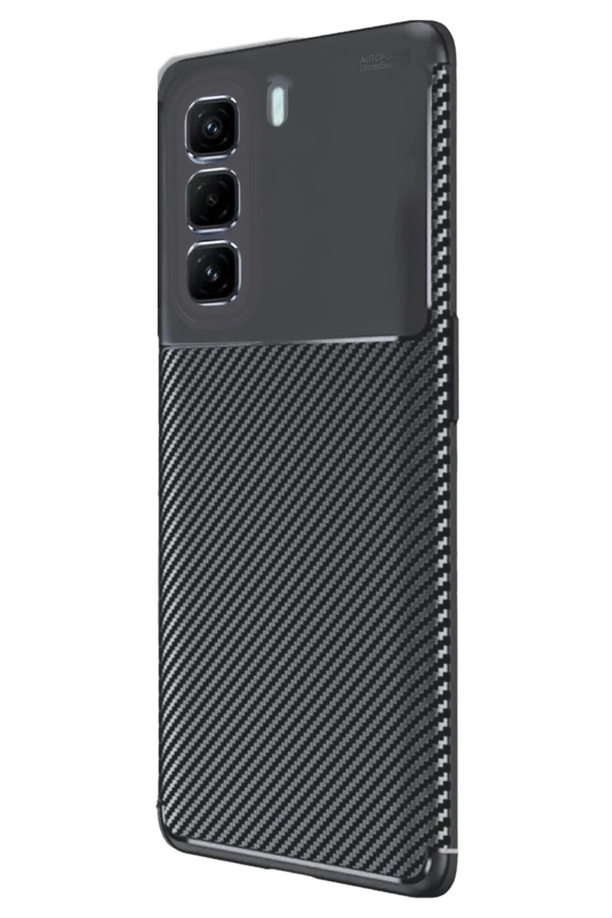 İnfinix Hot 50 4G Uyumlu Kılıf Auto Focus Karbon Kapak - Siyah