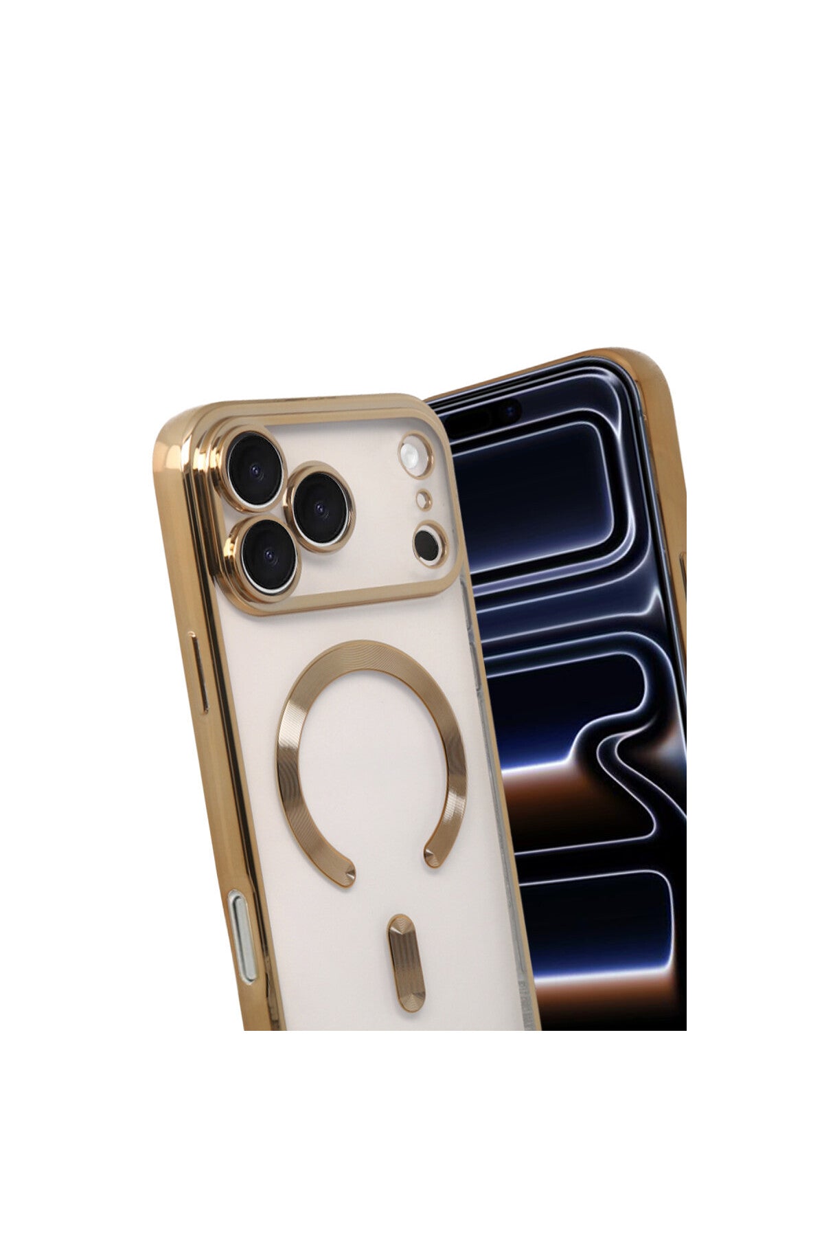Apple iPhone 17 Pro Uyumlu Kross Magneticsafe Kapak - Gold