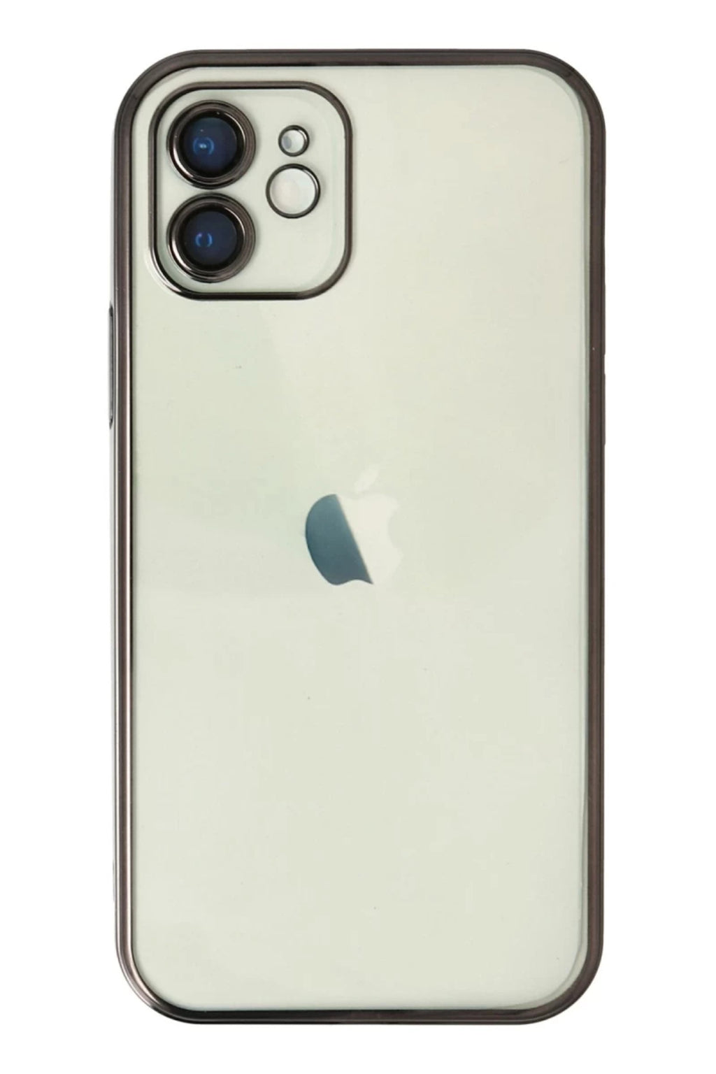 Apple iPhone 12 Uyumlu Kılıf Lensli Silikon - Siyah
