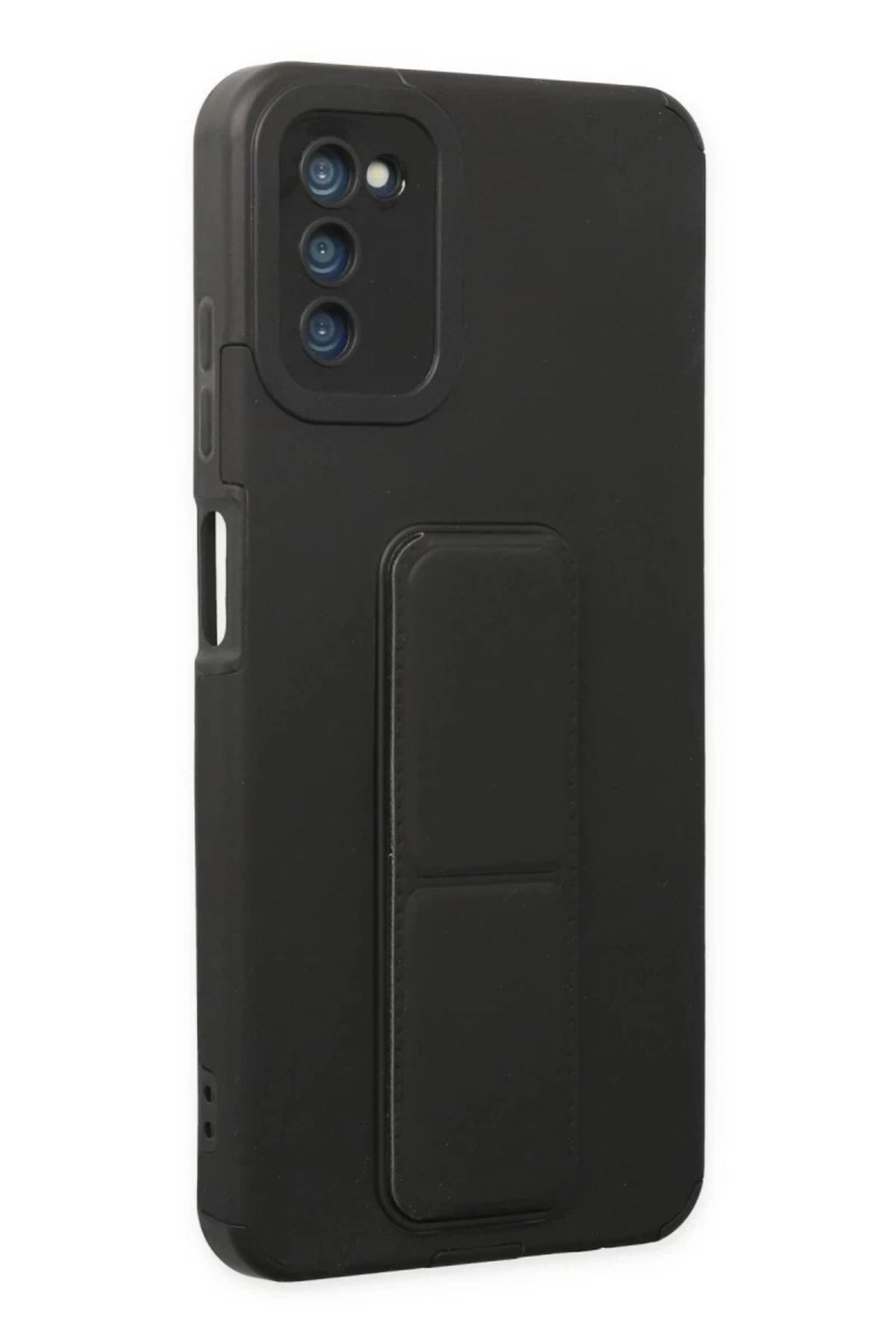 Samsung Galaxy A03S Uyumlu Kılıf Mega Standlı Silikon - Siyah