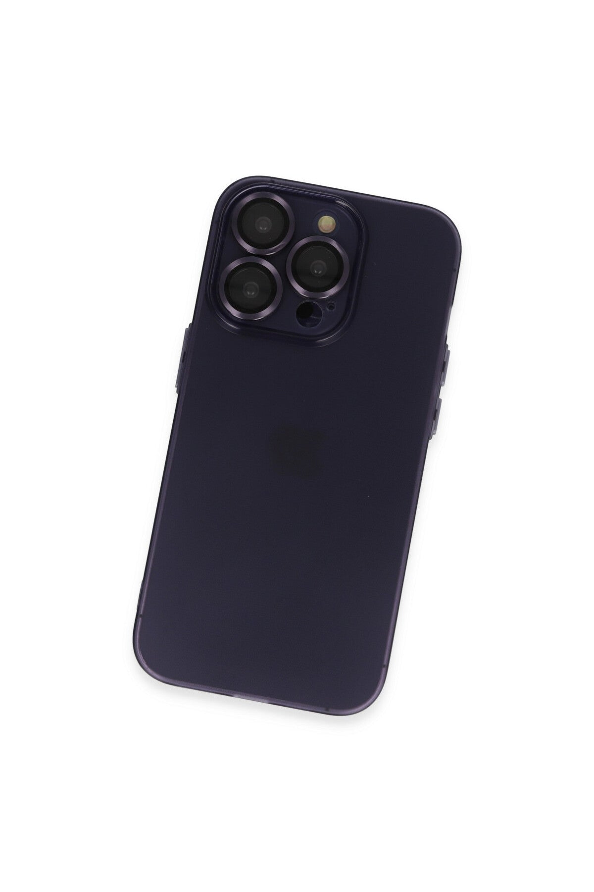 Apple iPhone 14 Pro Max Uyumlu Kılıf Luko Lens Silikon - Derin Mor