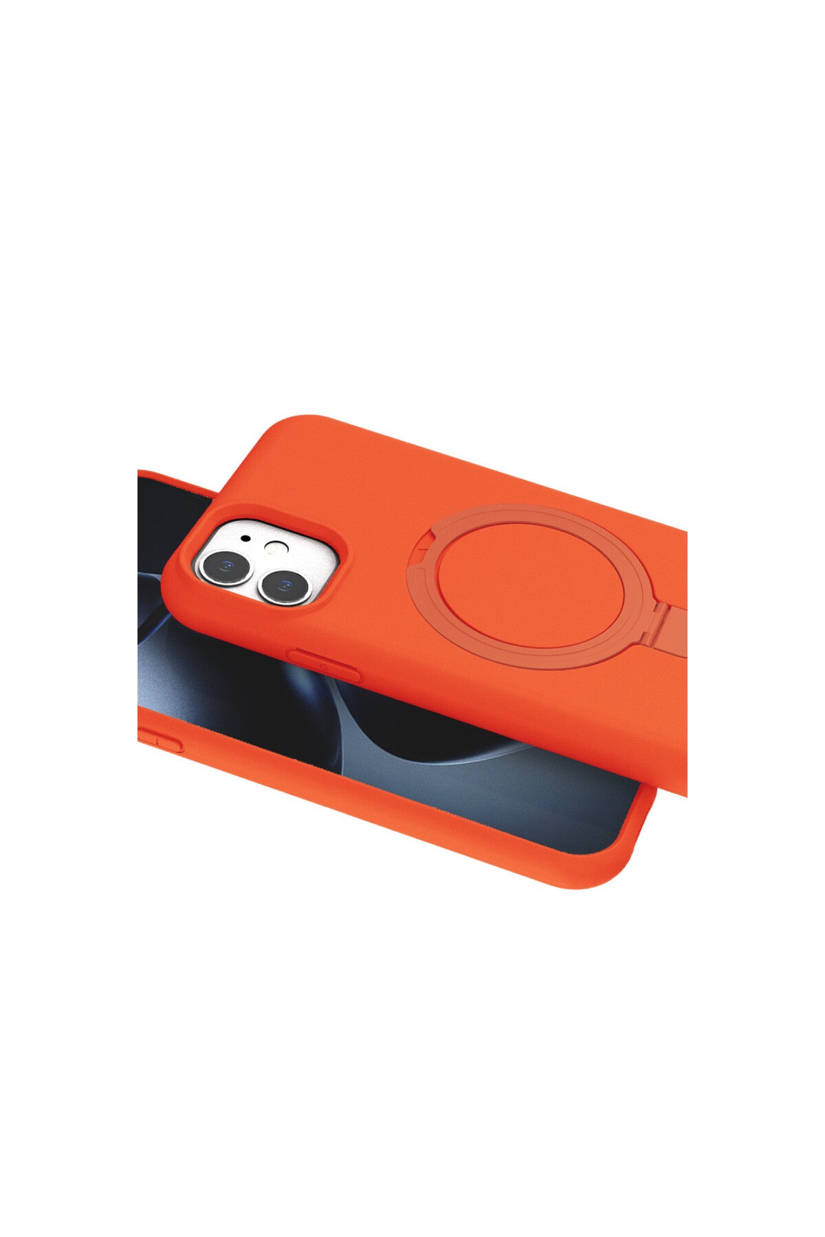 Apple iPhone 11 Uyumlu Regal Magsafe Standlı Kapak - Turuncu