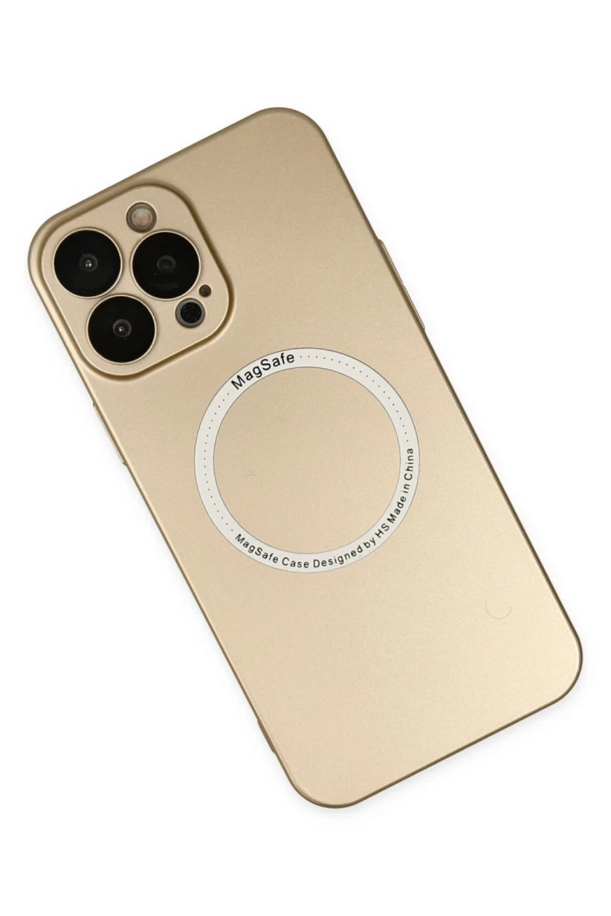 Apple iPhone 13 Pro Uyumlu Kılıf Jack Magneticsafe Lens Silikon - Gold