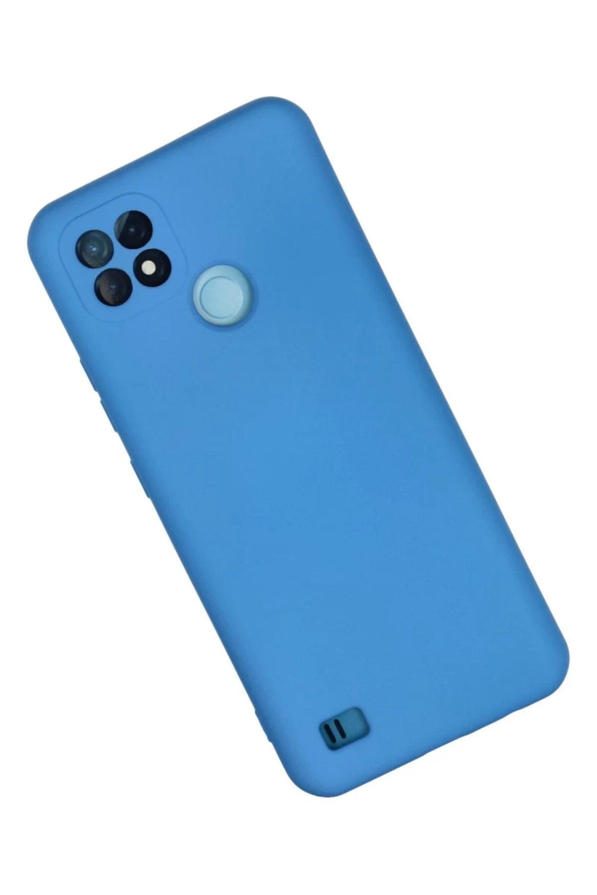 Realme C21 Uyumlu Kılıf Nano içi Kadife Silikon - Mavi