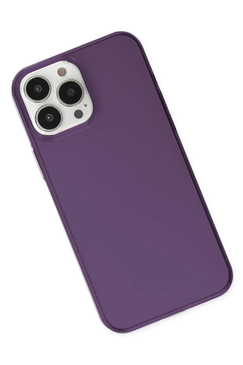 Apple iPhone 14 Pro Max Uyumlu Kılıf Pc Sert Şeffaf Kapak - Mor