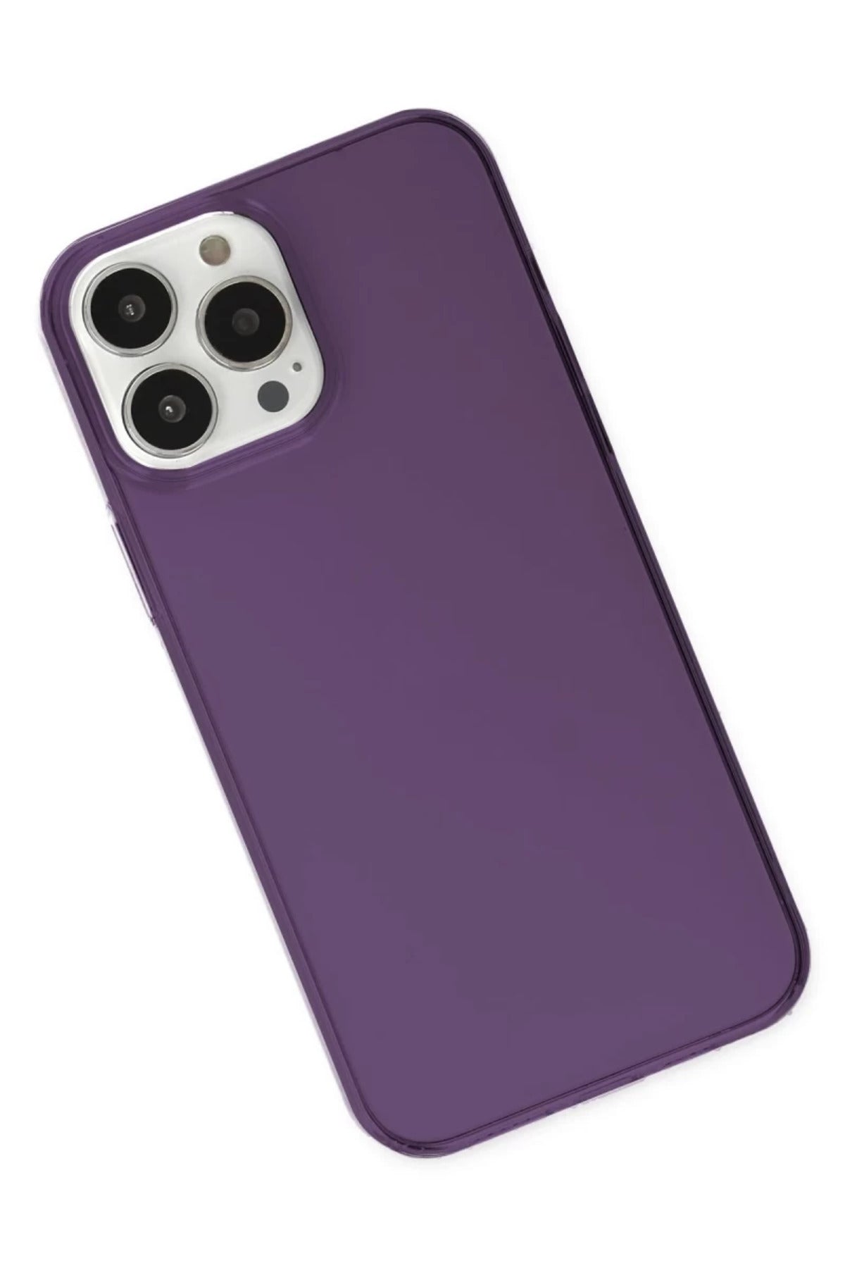 Apple iPhone 14 Pro Max Uyumlu Kılıf Pc Sert Şeffaf Kapak - Mor
