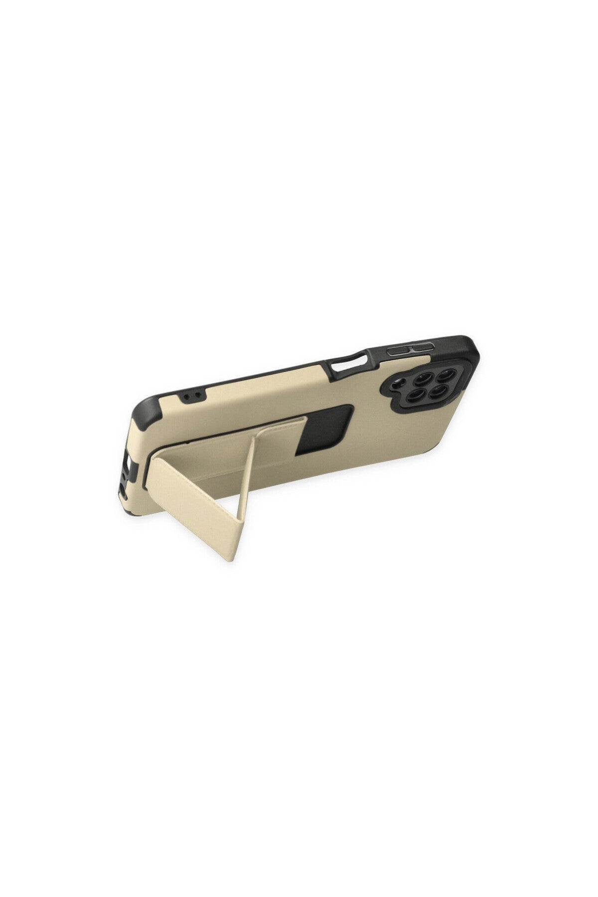 Samsung Galaxy A22 Uyumlu Kılıf Mega Standlı Silikon - Gold