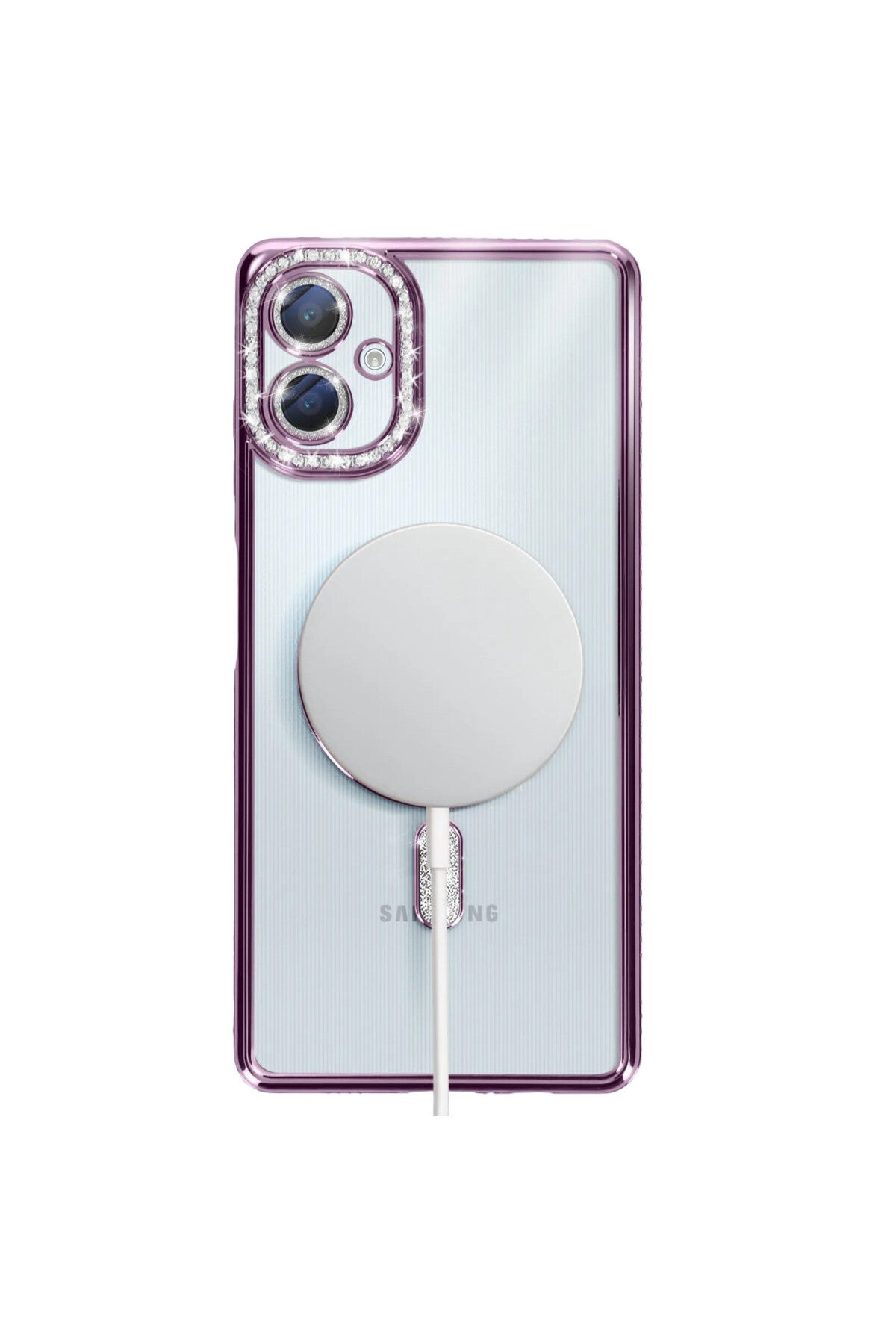Samsung Galaxy A06 Uyumlu Joke Simli Magneticsafe Kılıf - Derin Mor