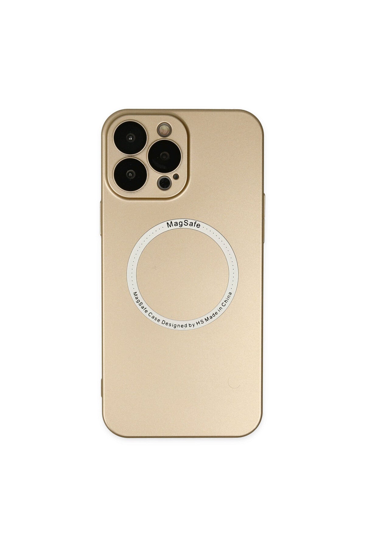 Apple iPhone 14 Pro Max Uyumlu Kılıf Jack Magneticsafe Lens Silikon - Gold