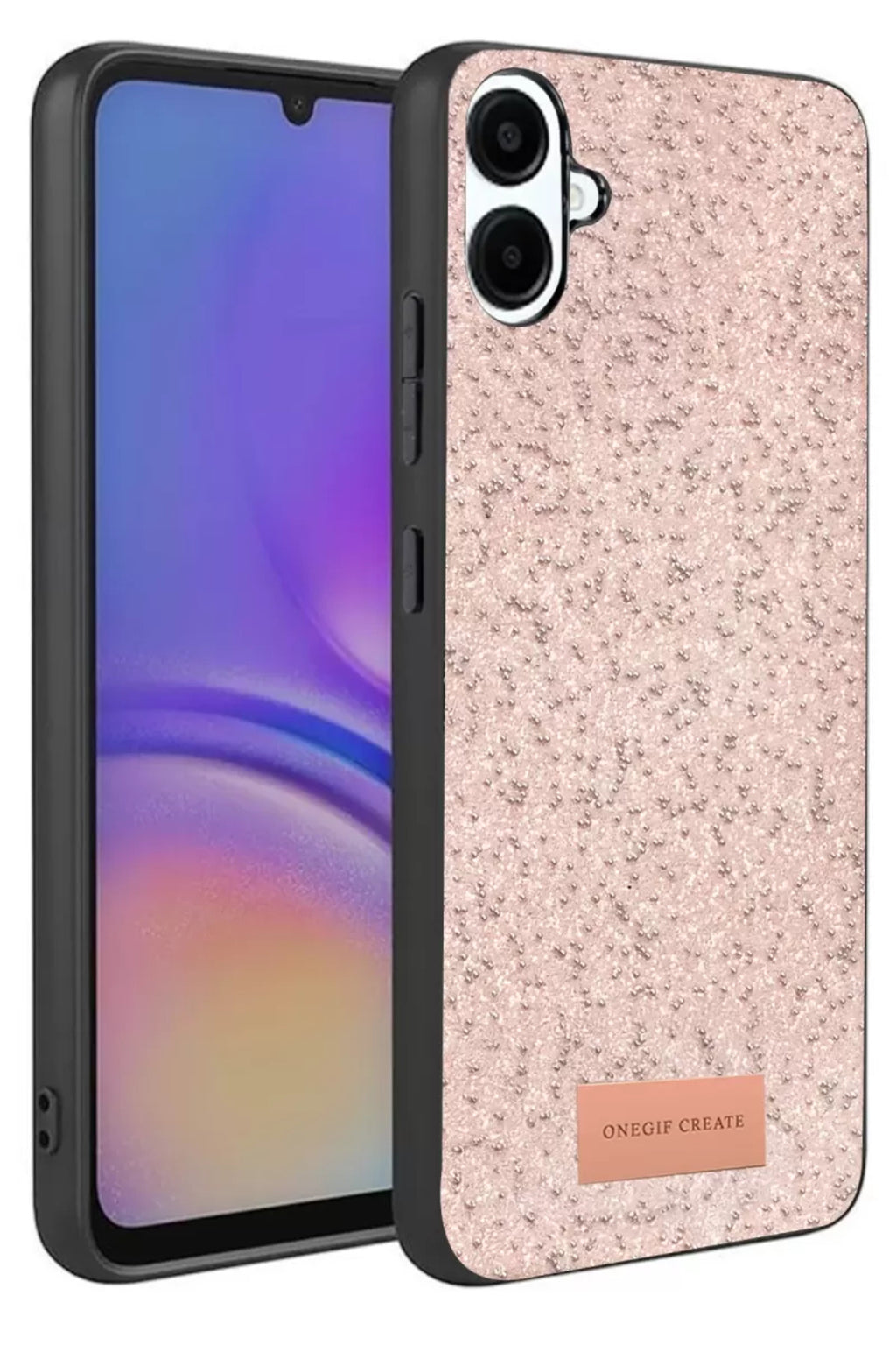 Onegif Samsung Galaxy A07 4G Uyumlu Bright Simli Kapak - Pembe