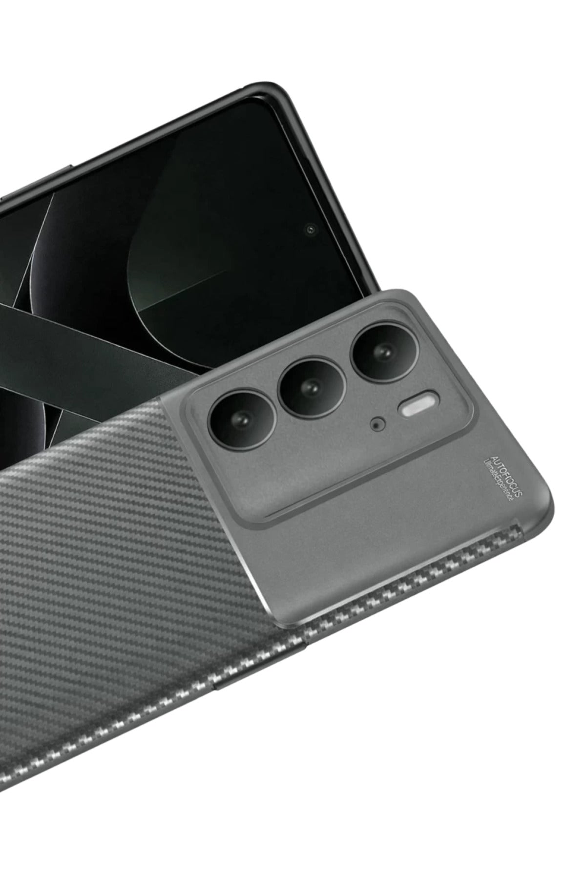 Realme C75 4G Uyumlu Auto Focus Karbon Kapak - Gri