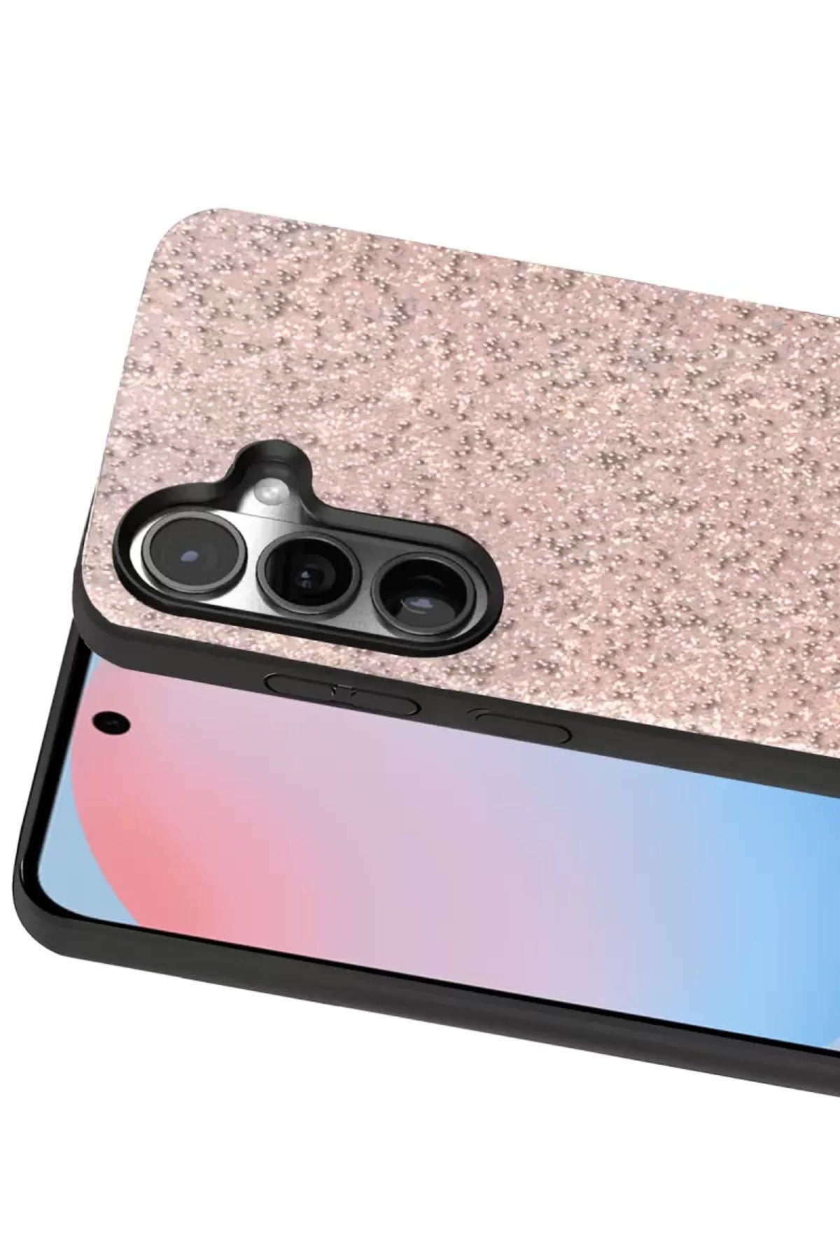Onegif Samsung Galaxy S24 Plus Uyumlu Bright Simli Kapak - Pembe