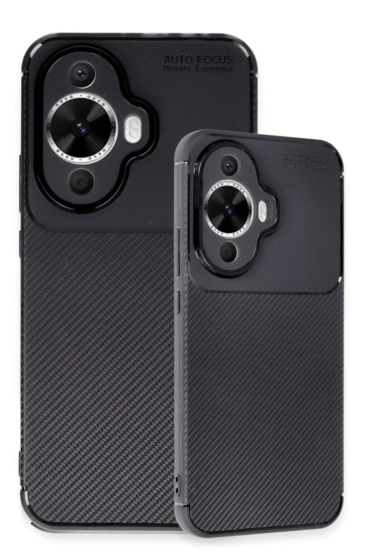 Huawei Nova 12S Uyumlu Kılıf Auto Focus Karbon Kapak - Siyah