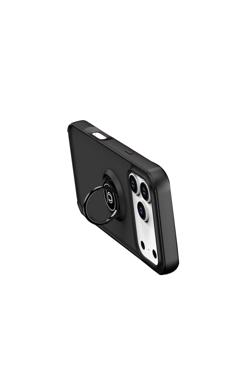 Apple iPhone 17 Pro Max Uyumlu Montreal Yüzüklü Silikon Kapak - Siyah