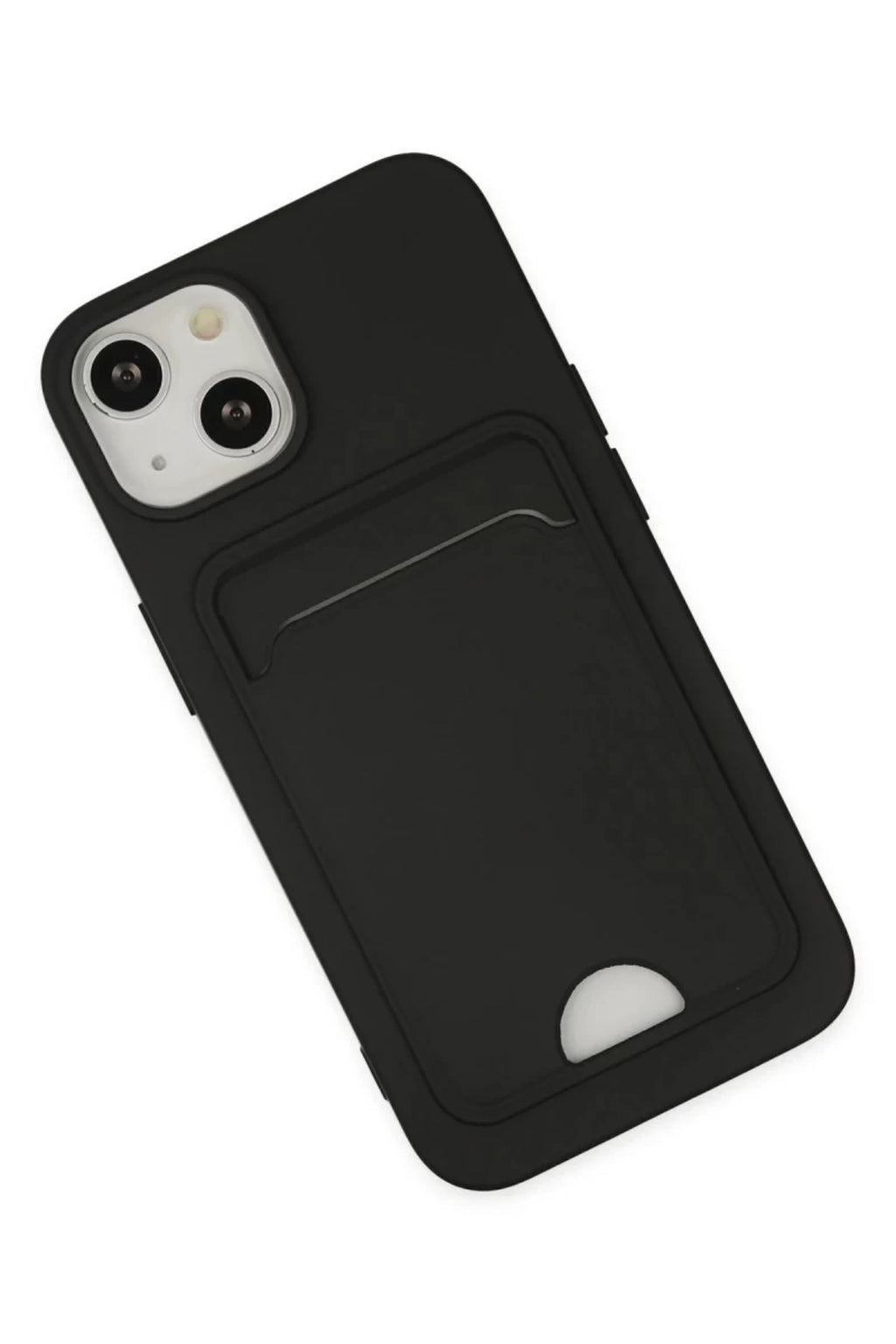 Apple iPhone 14 Plus Uyumlu Kılıf Kelvin Kartvizitli Silikon - Siyah