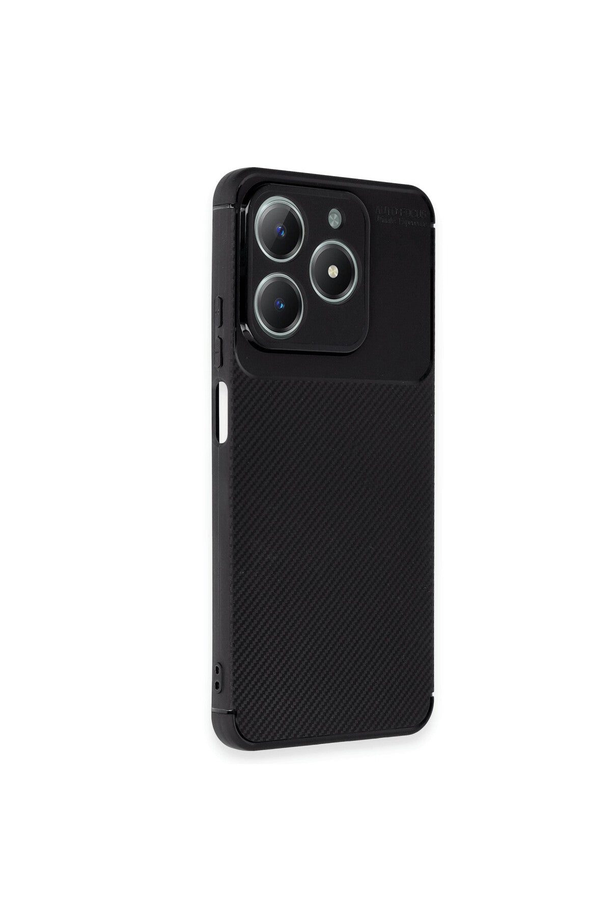 Realme C61 Uyumlu Kılıf Auto Focus Karbon Kapak - Siyah