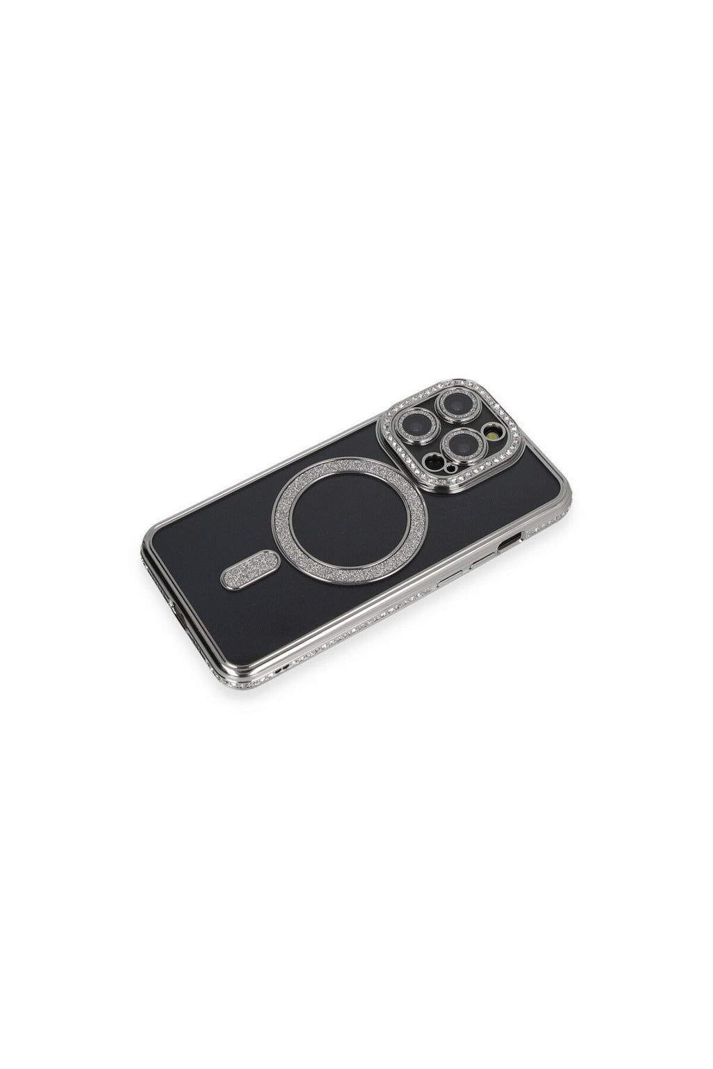 Apple iPhone 14 Pro Max Uyumlu Kılıf Joke Simli Magneticsafe Kılıf - Gri