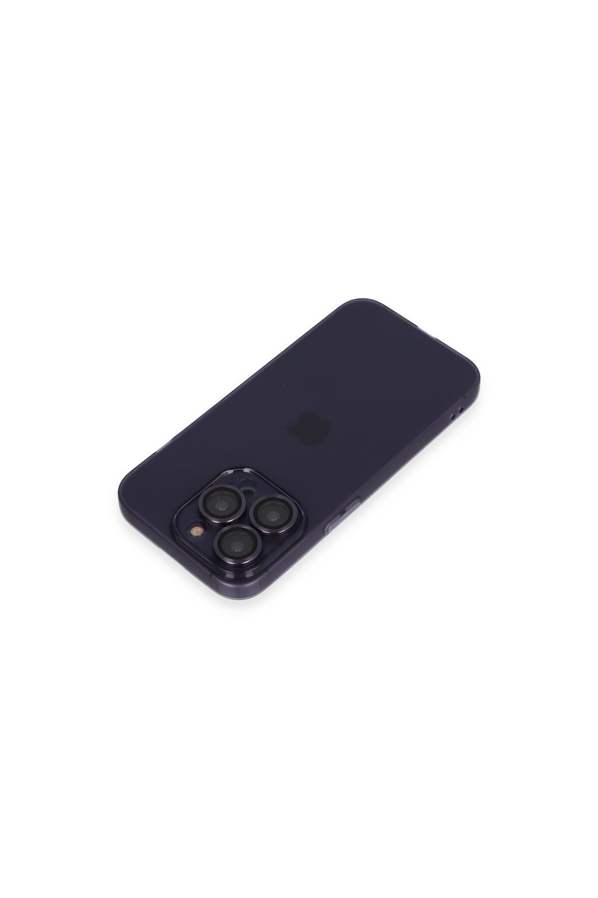 Apple iPhone 14 Pro Max Uyumlu Kılıf Luko Lens Silikon - Derin Mor