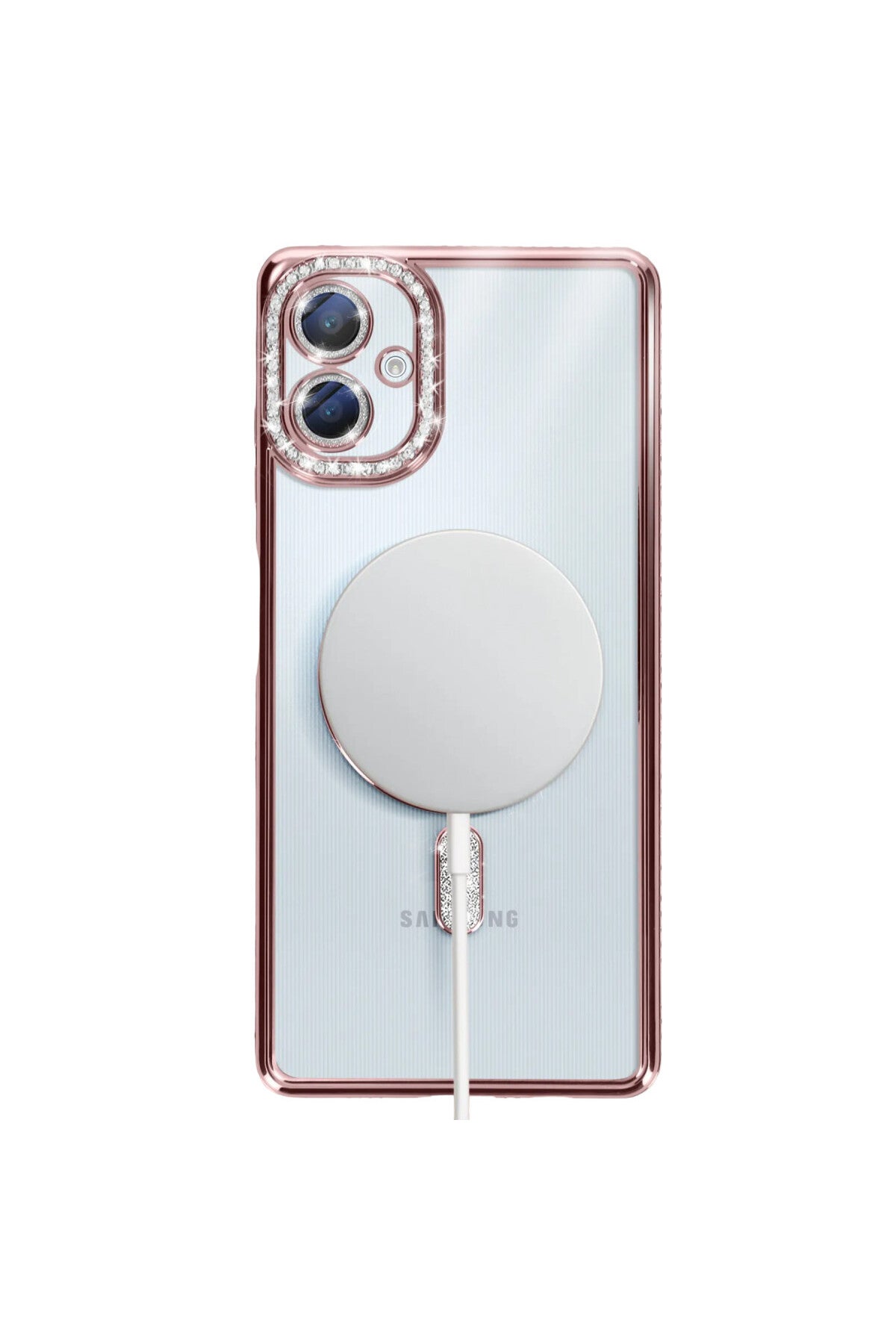 Samsung Galaxy A06 Uyumlu Joke Simli Magneticsafe Kılıf - Pembe