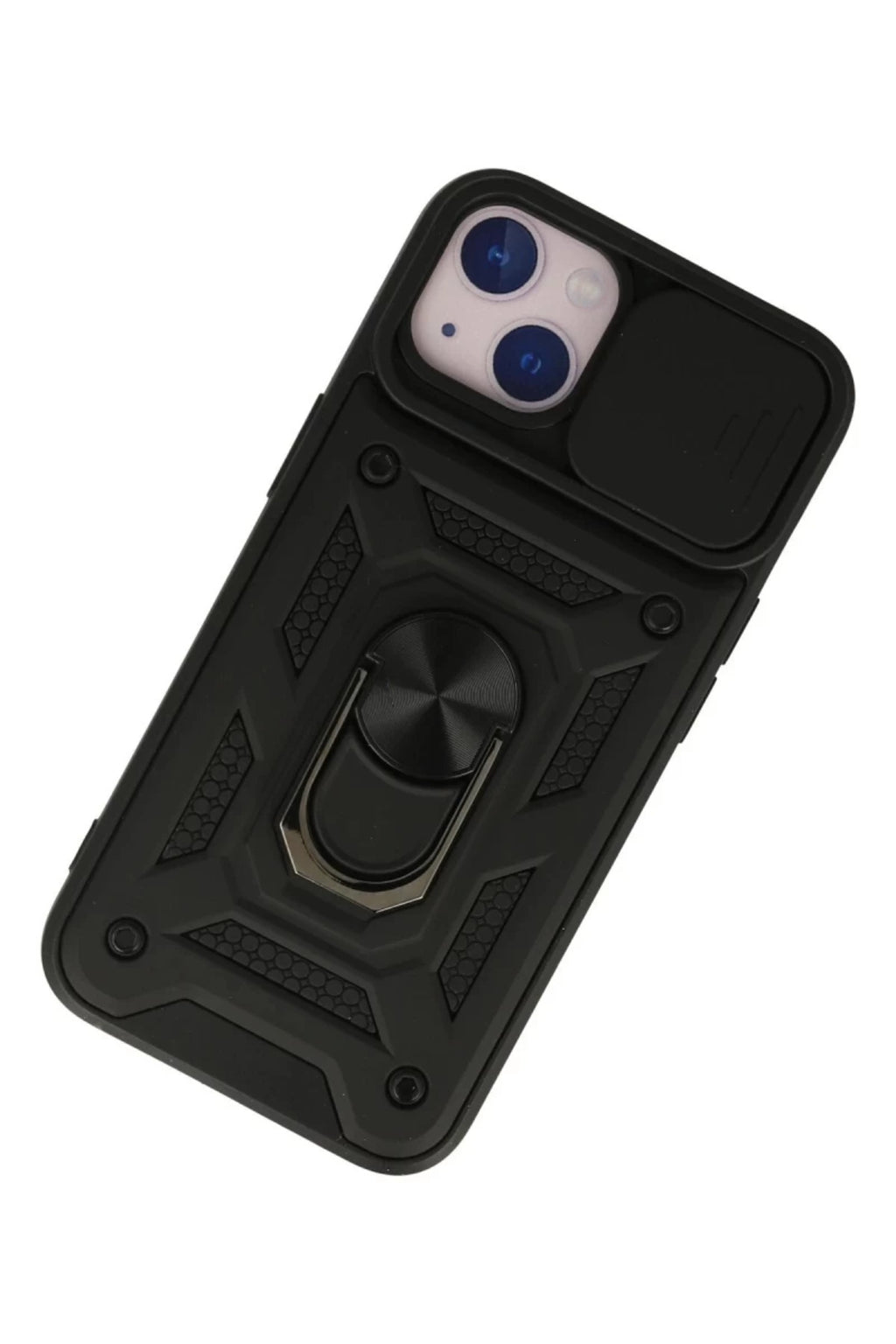 Apple iPhone 13 Uyumlu Kılıf Pars Lens Yüzüklü Silikon - Siyah