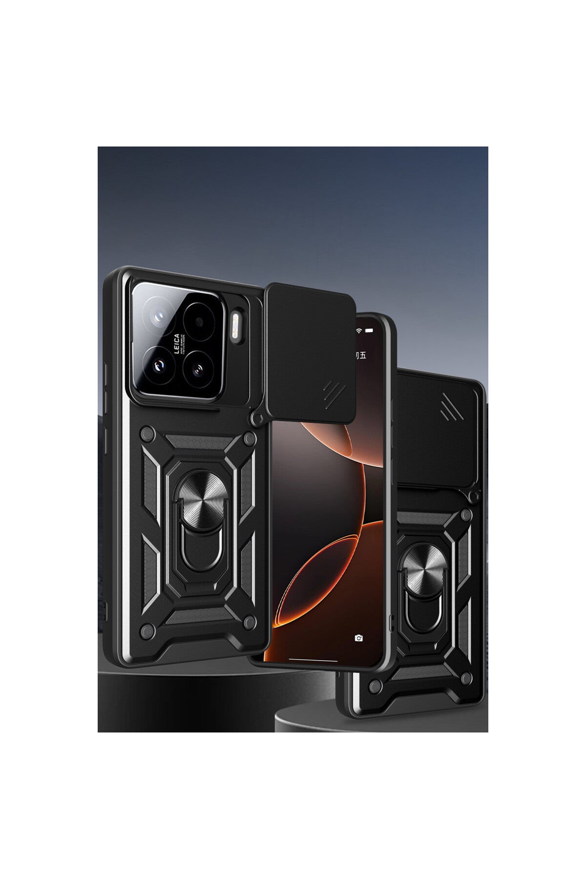 Xiaomi Mi 15 Pro Uyumlu Kılıf Pars Lens Yüzüklü Silikon - Siyah