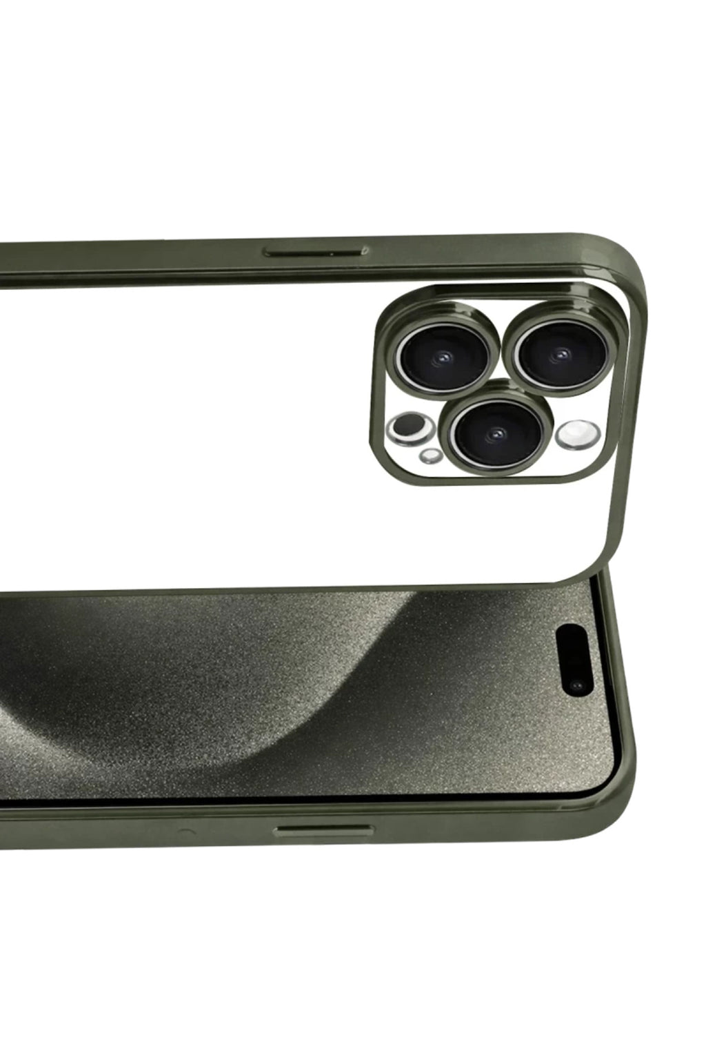 Apple iPhone 15 Pro Max Uyumlu Lensli Silikon - Yeşil