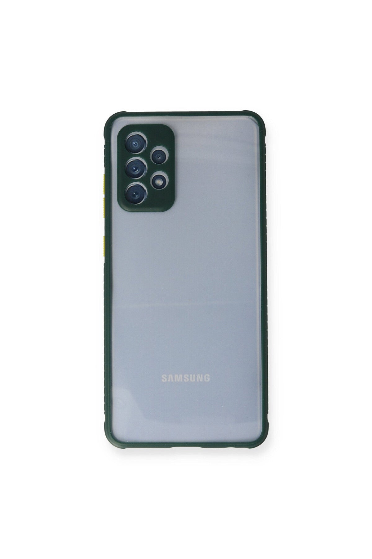 Samsung Galaxy A72 Uyumlu Kılıf Miami Şeffaf Silikon - Koyu Yeşil