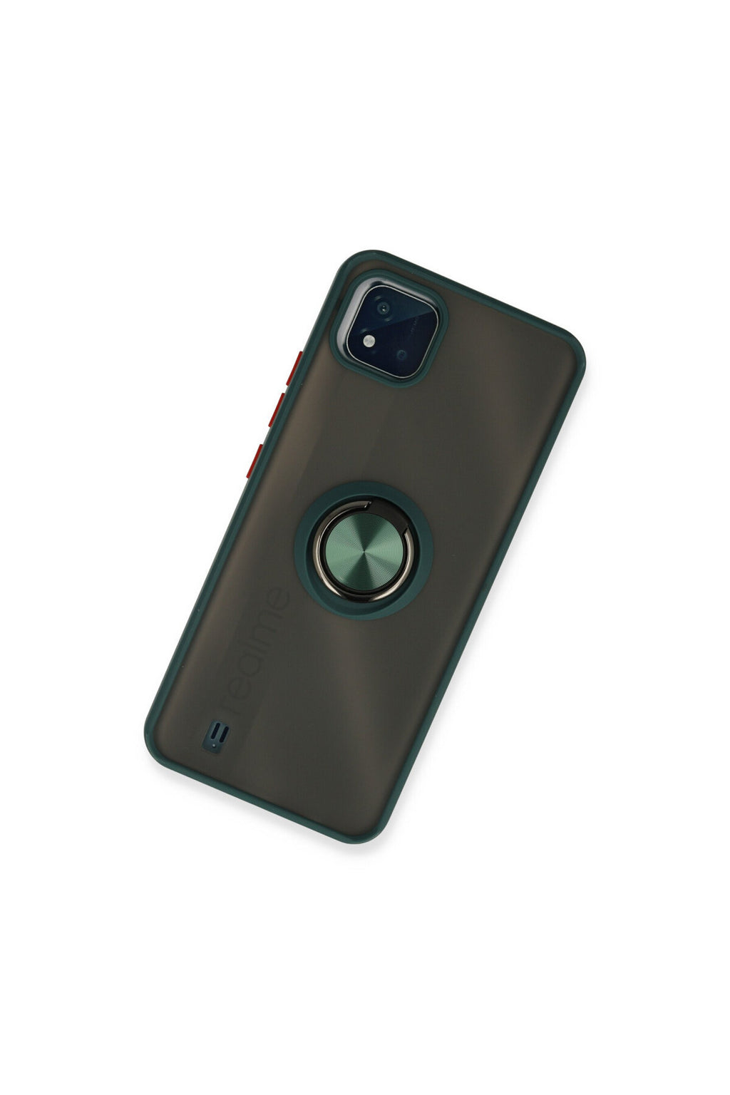 Realme C11 2021 Uyumlu Kılıf Montreal Yüzüklü Silikon Kapak - Yeşil