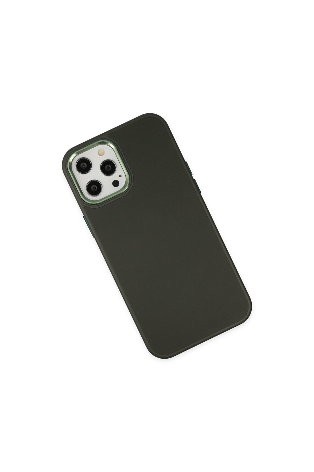 Apple iPhone 12 Pro Max Uyumlu Kılıf Asya Deri Silikon - Koyu Yeşil