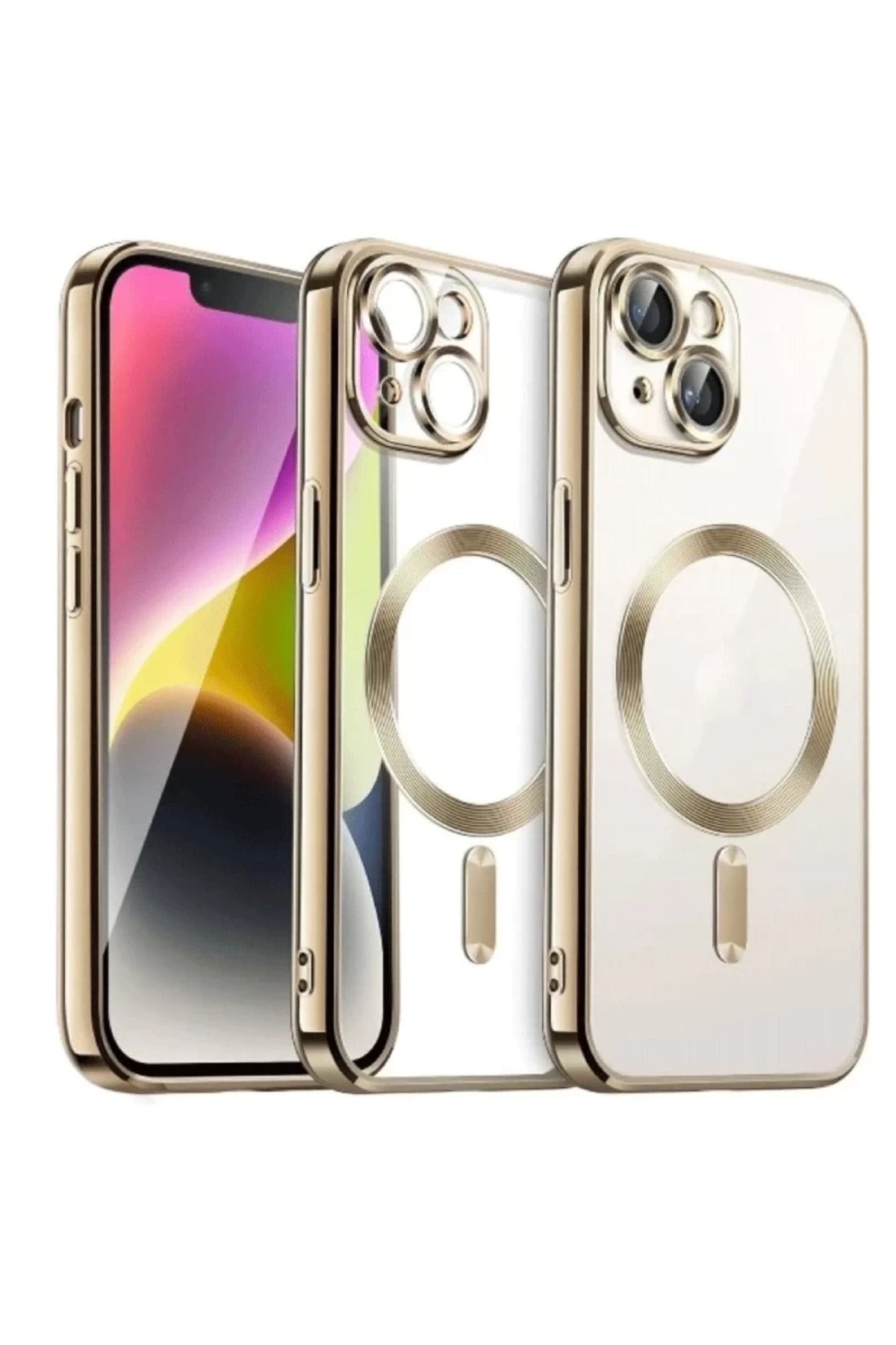 Apple iPhone 15 Uyumlu Kılıf Kross Magneticsafe Kapak - Gold