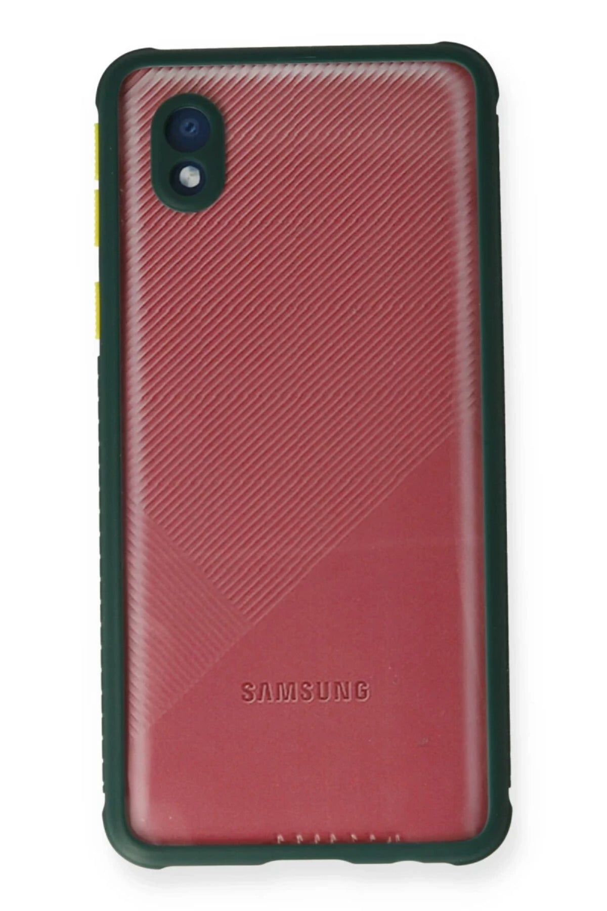 Samsung Galaxy A01 Core Uyumlu Kılıf Miami Şeffaf Silikon - Koyu Yeşil