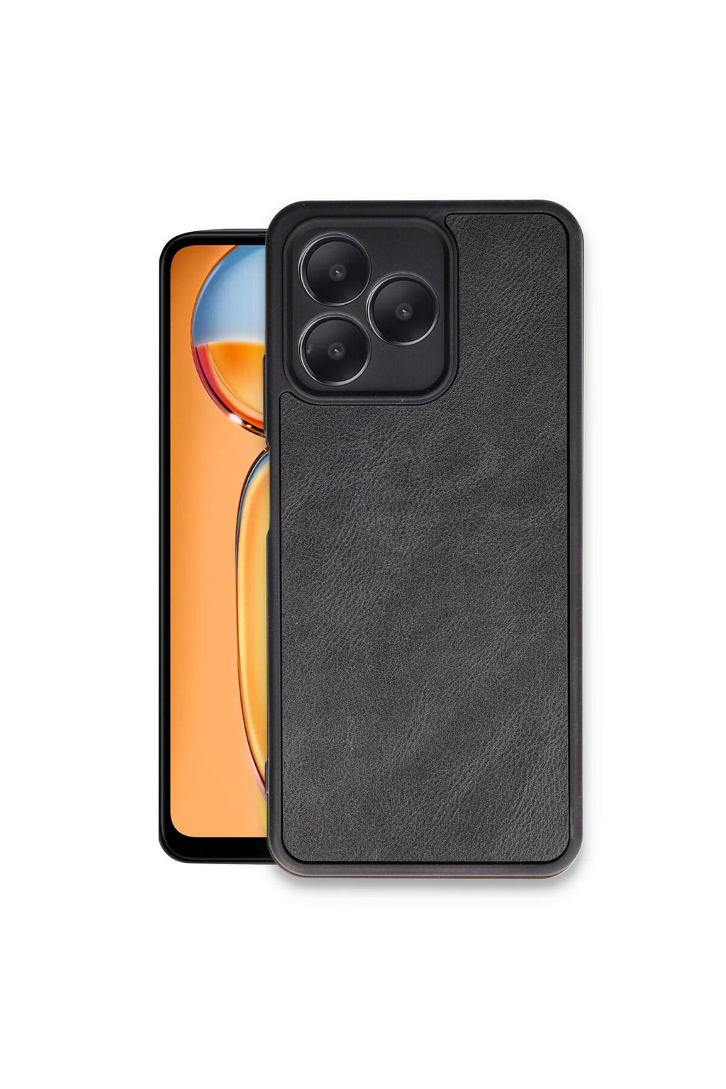 Realme Note 50 4G Uyumlu Kılıf Aras Deri Kapak - Siyah