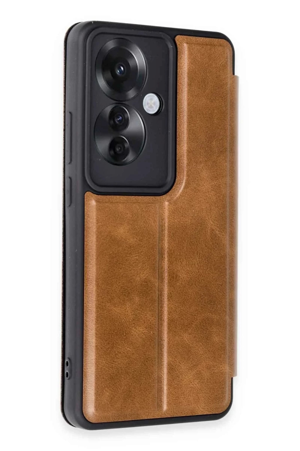 Oppo Reno 11F Uyumlu Kılıf Flip Cover - Taba