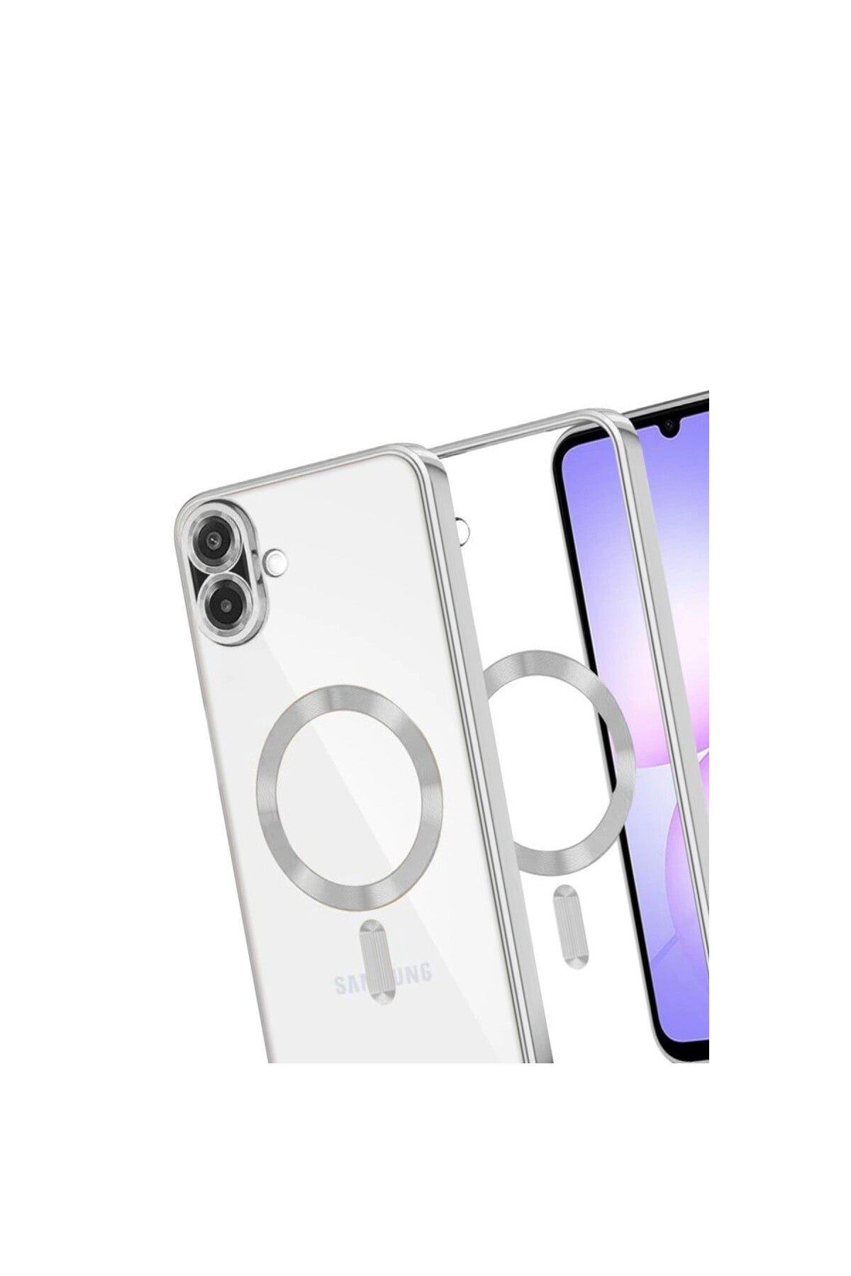 Samsung Galaxy A07 4G Uyumlu Kross Magneticsafe Kapak - Gümüş