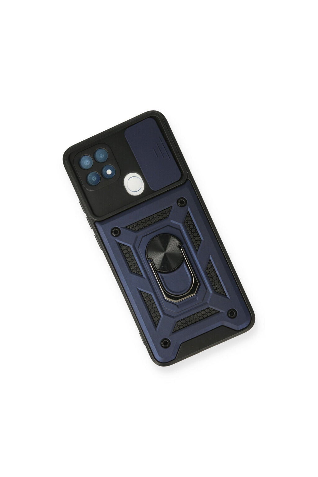 Oppo A15 Uyumlu Kılıf Pars Lens Yüzüklü Silikon - Lacivert