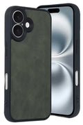 Apple iPhone 16 Uyumlu Kılıf Aras Deri Kapak - Koyu Yeşil