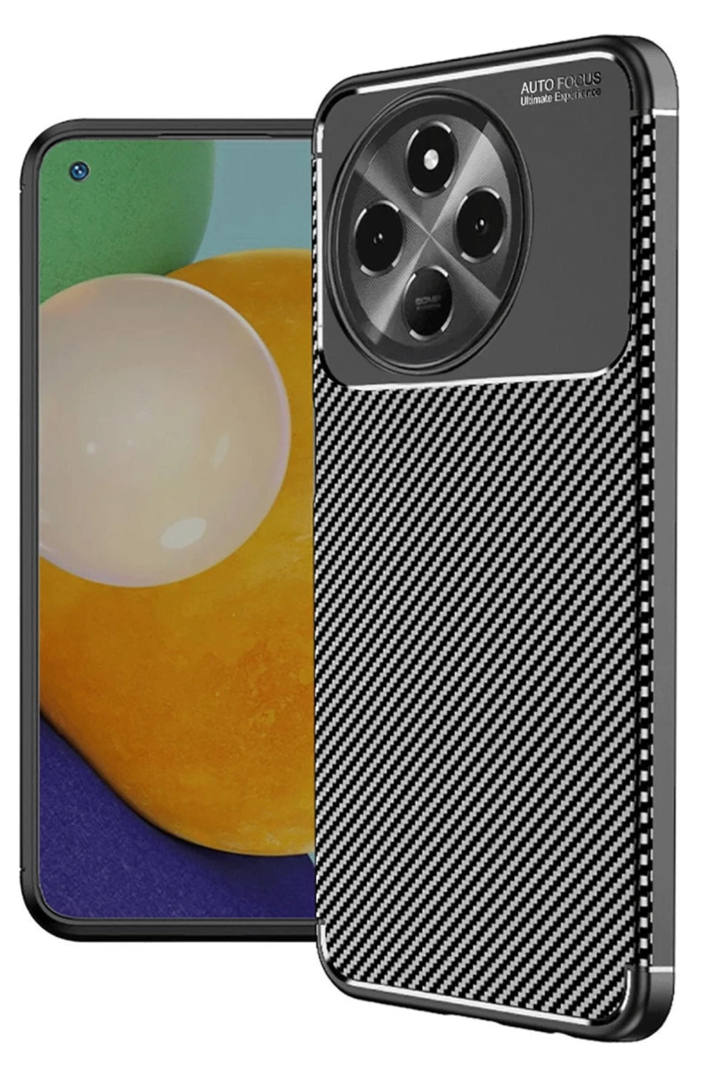 Tecno Spark 30 Pro Uyumlu Kılıf Auto Focus Karbon Kapak - Siyah
