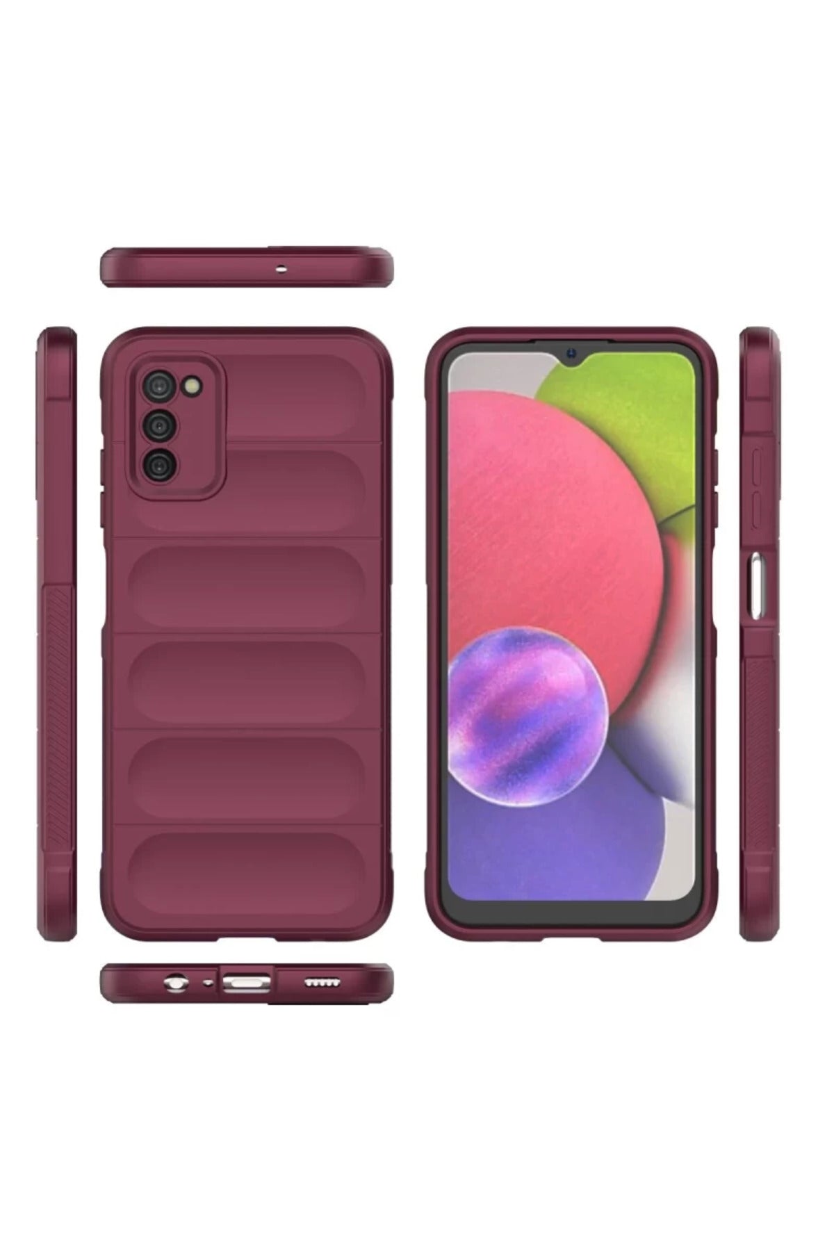 Samsung Galaxy A03S Uyumlu Kılıf Optimum Silikon - Bordo